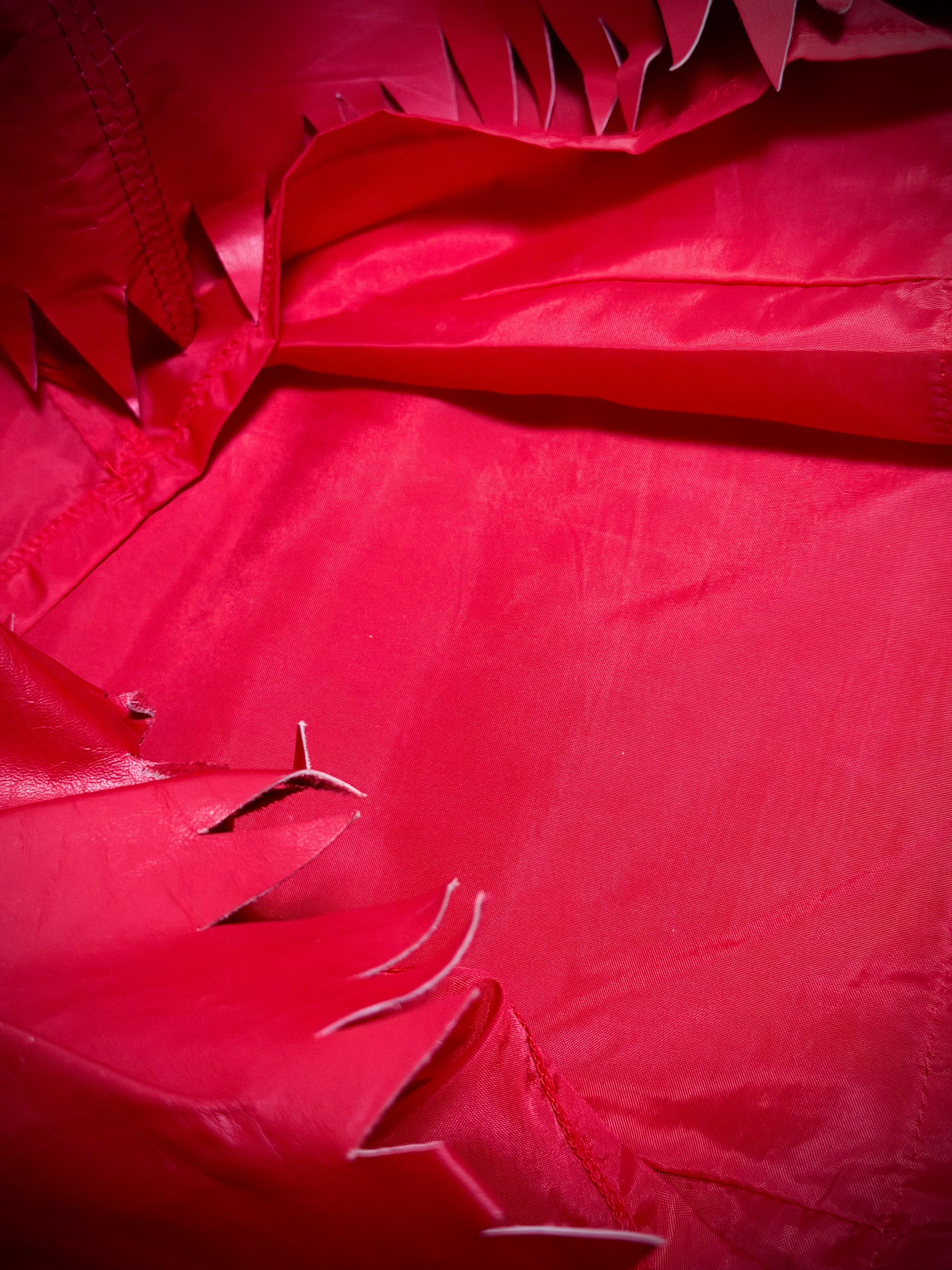 1980s Toff London Red Leather
Jagged Hem Mini Skirt