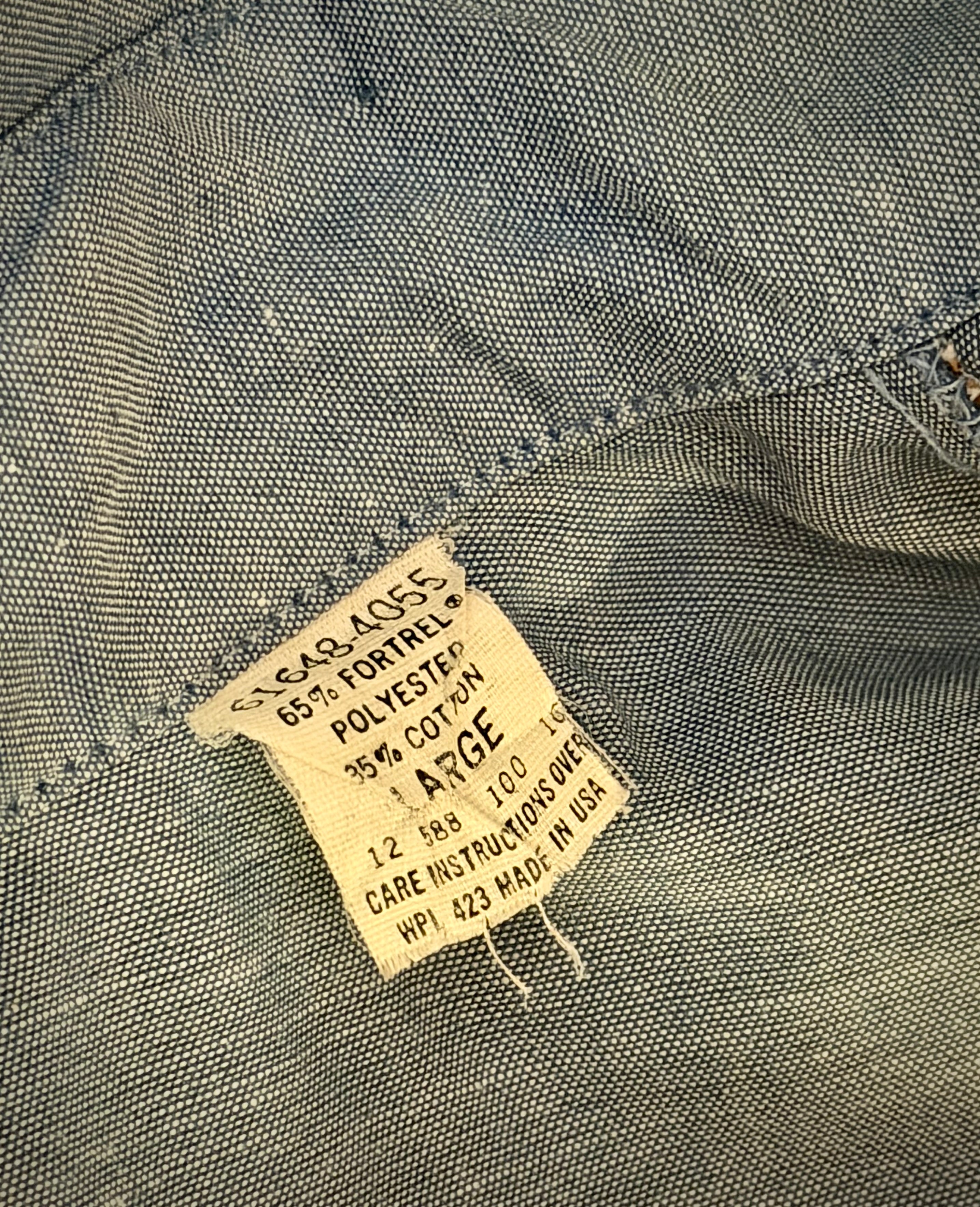 Deadstock 1970s Levi’s Western Chambray Shirt-Plaid Yoke, Large