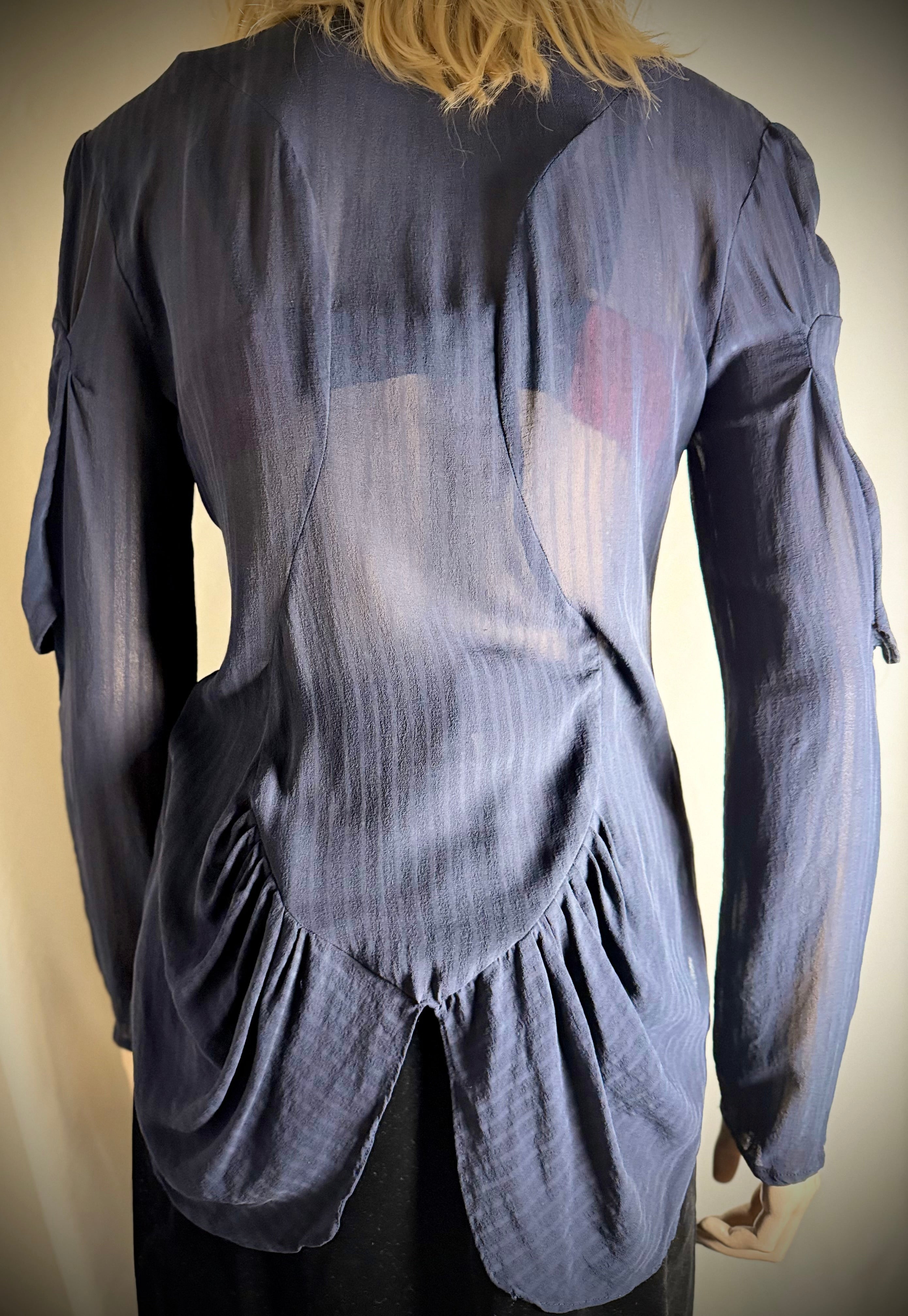 One Fell Swoop Sculptural Silk Blouse - Early 2000s
