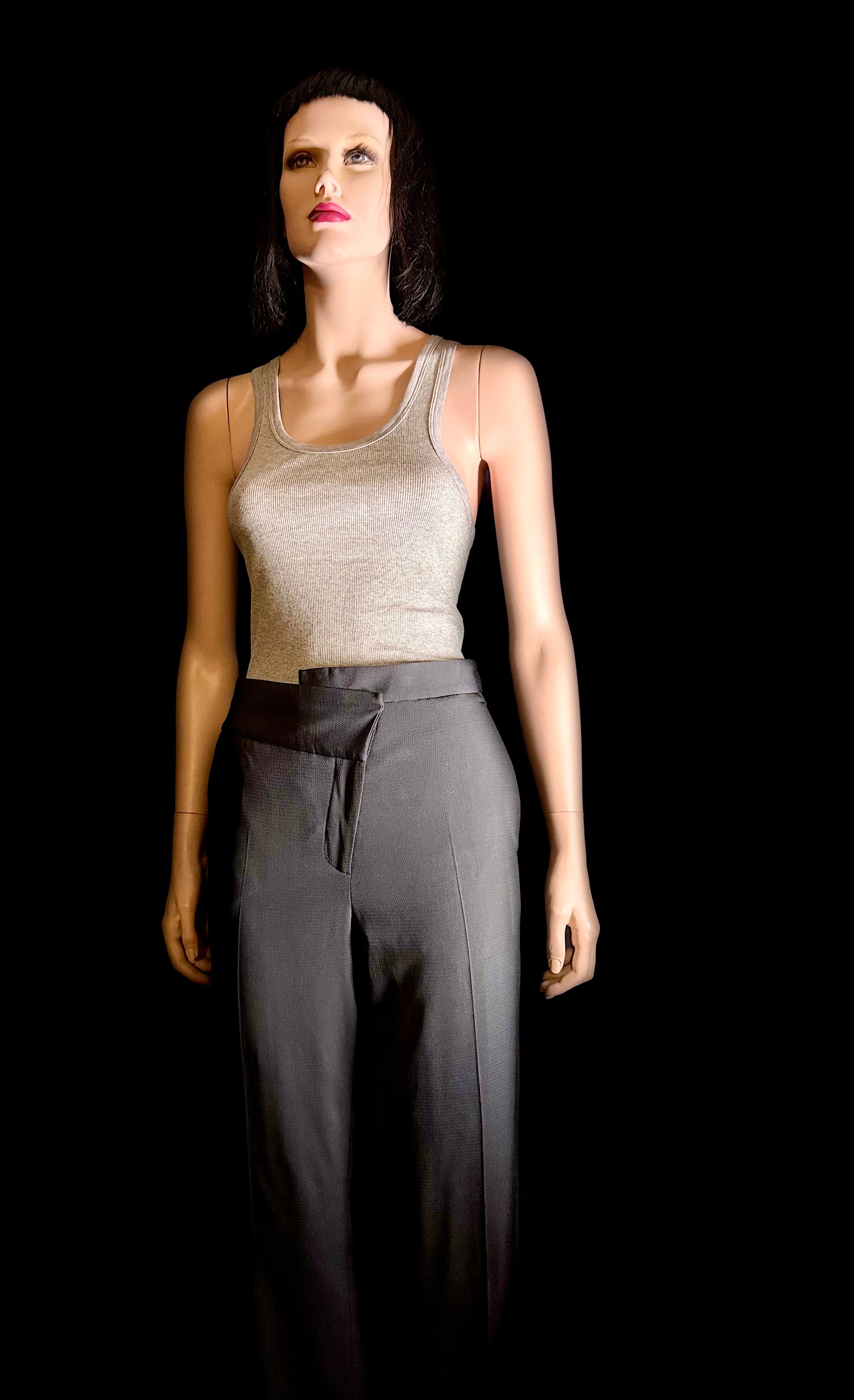 Maison Martin Margiela Asymmetrical Wool-Viscose Trousers