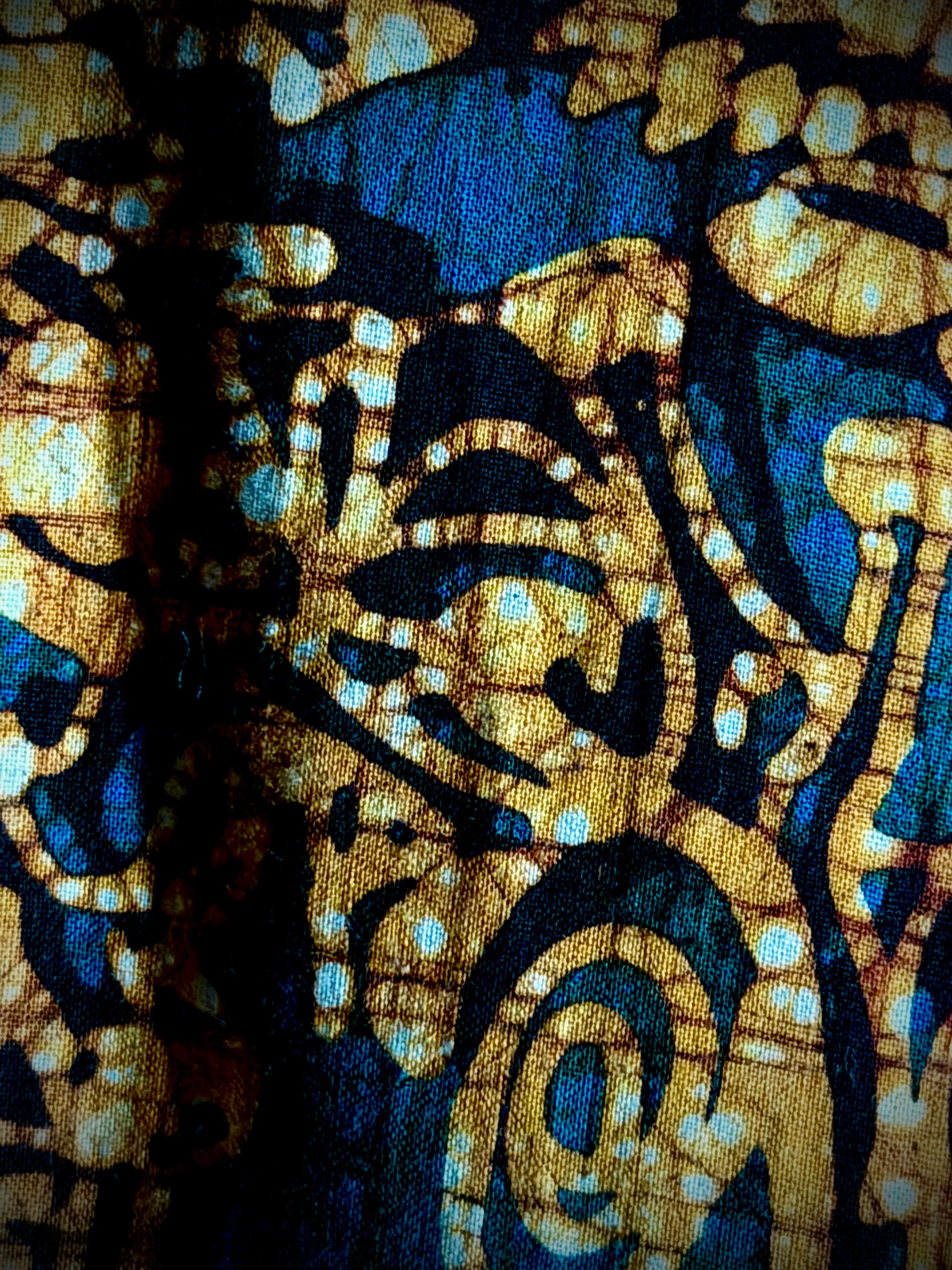 1970s Wrap Skirt – Earth Tone Abstract Print – Sarong Style