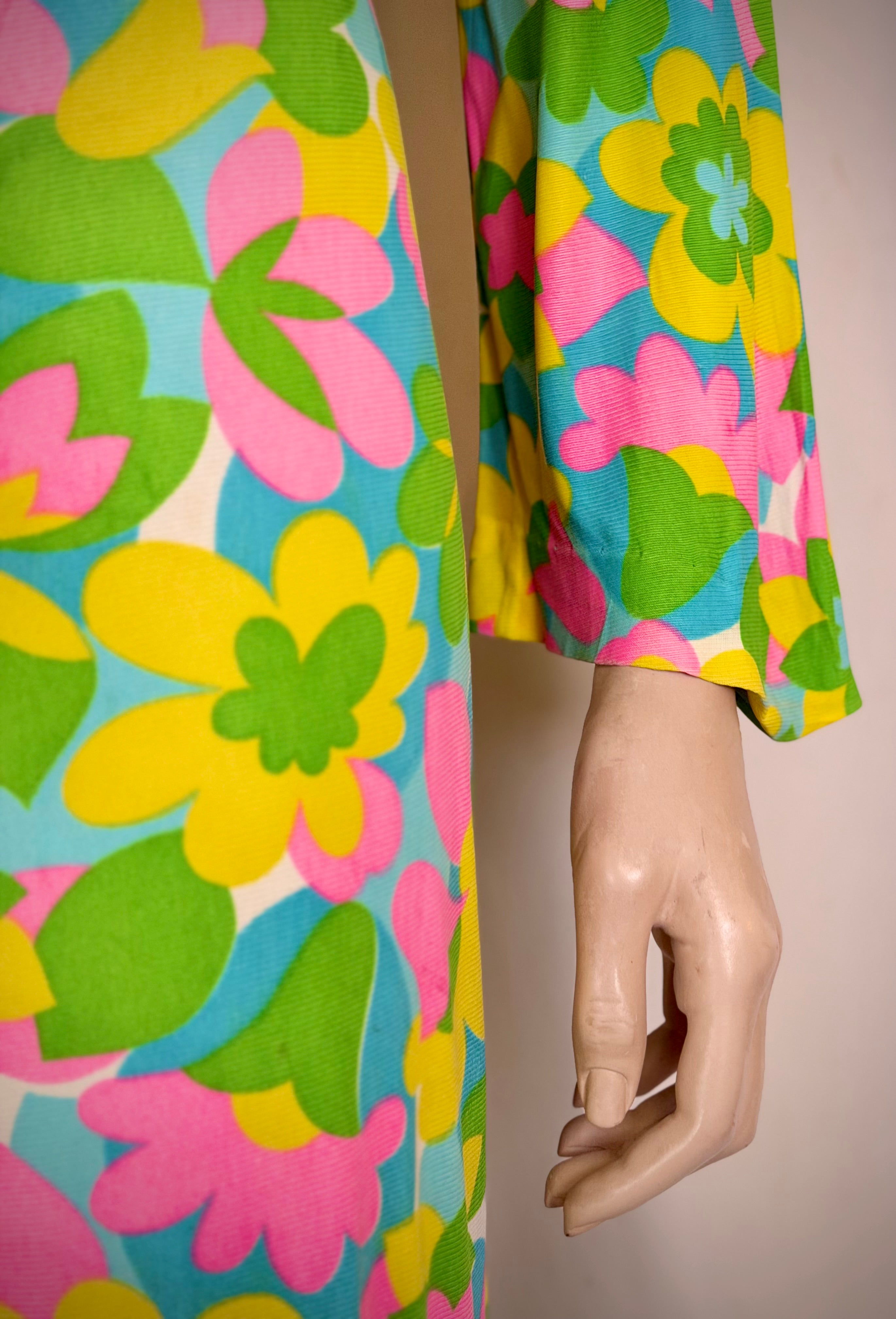 Late 1960s Floral Zip Front Jumpsuit