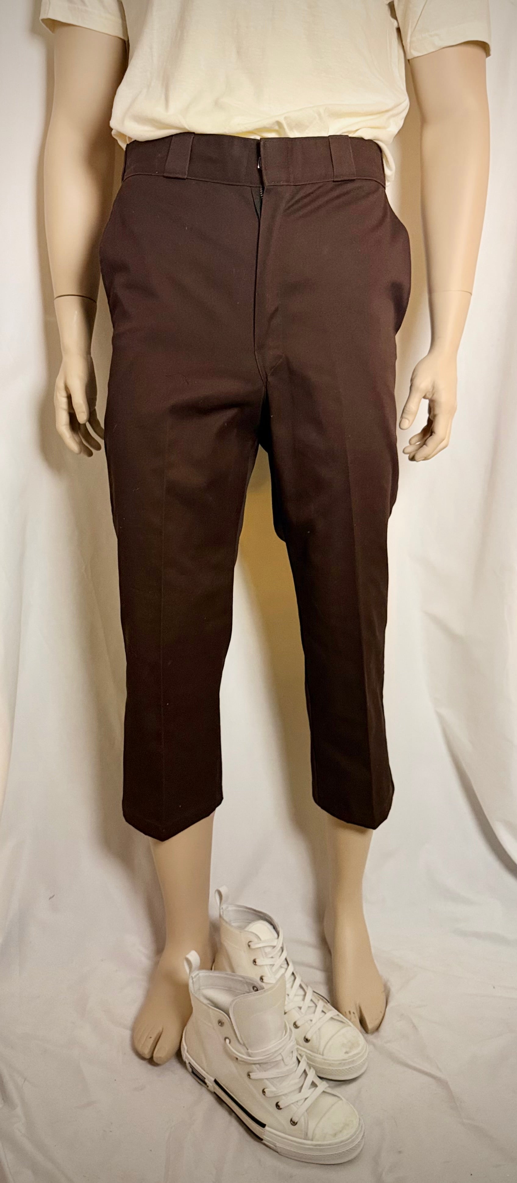 Deadstock 1960s Dickies Cropped Brown Trousers - Straight Leg