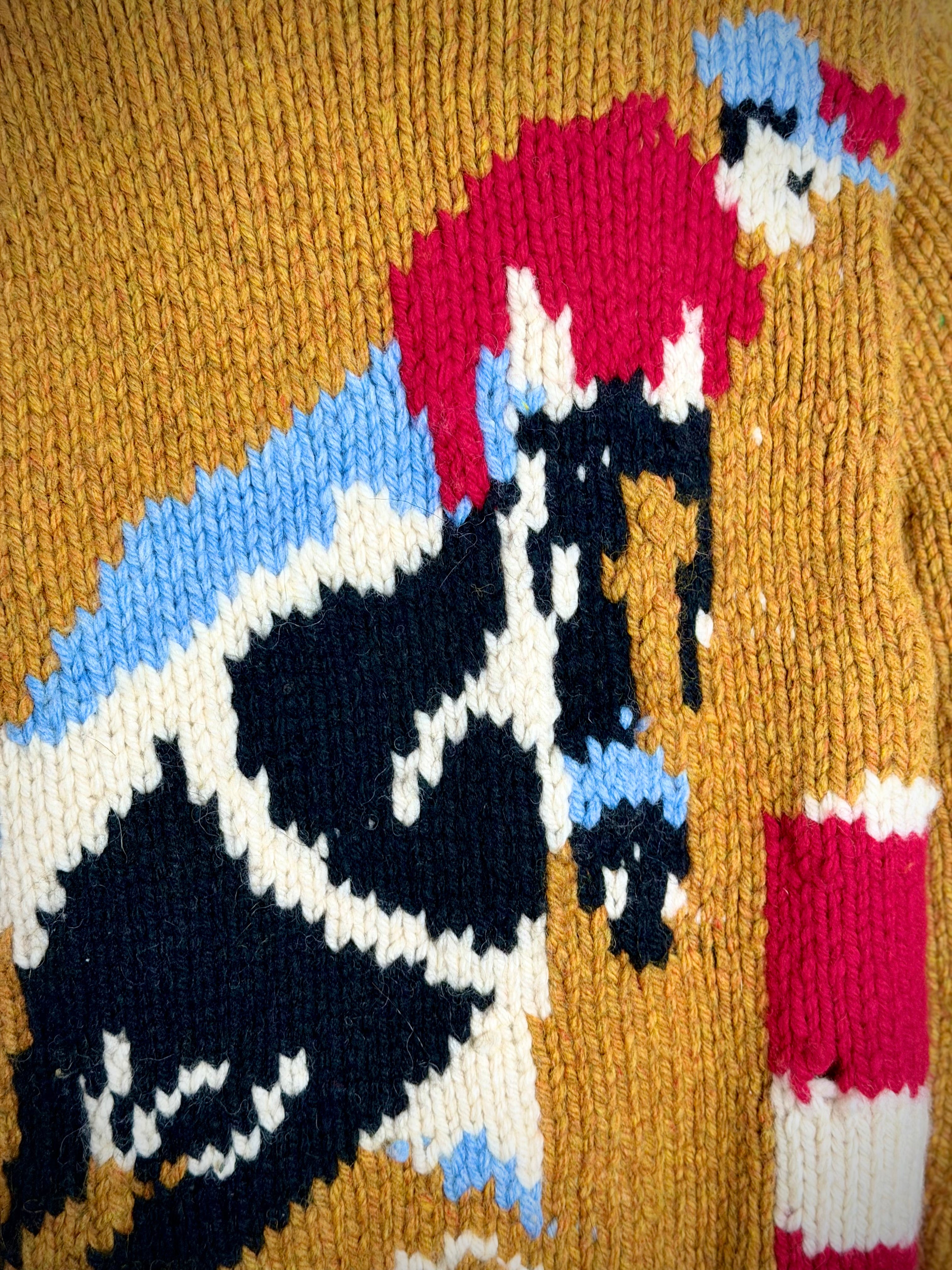 Exceptional Mid-Century Cowichan Cardigan - Horse and Rider Motif, Fully Lined