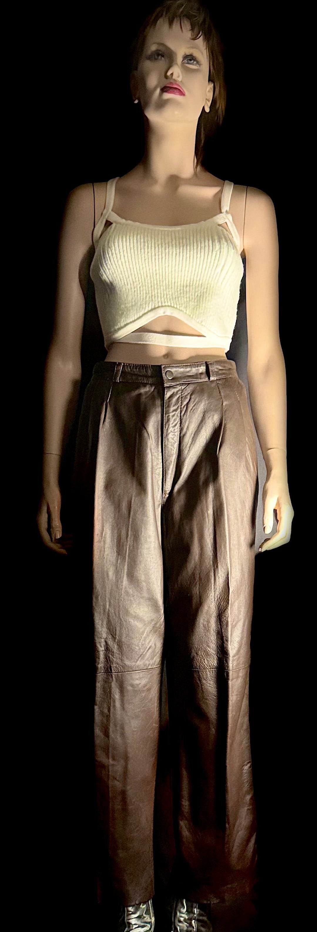Chocolate Brown Leather Pants