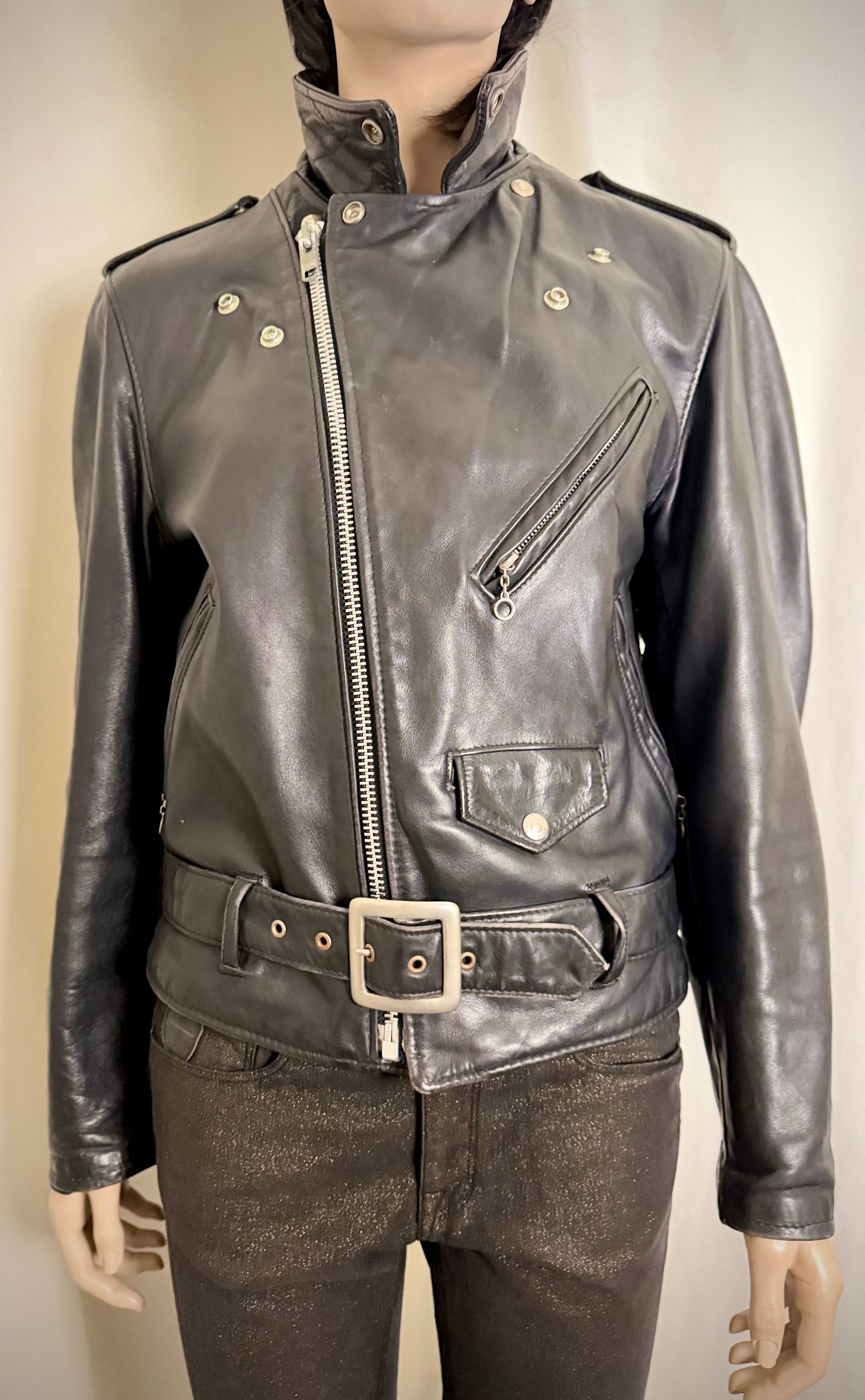 Authentic Vintage Schott NYC Perfecto Leather Motorcycle Jacket Made in the USA.