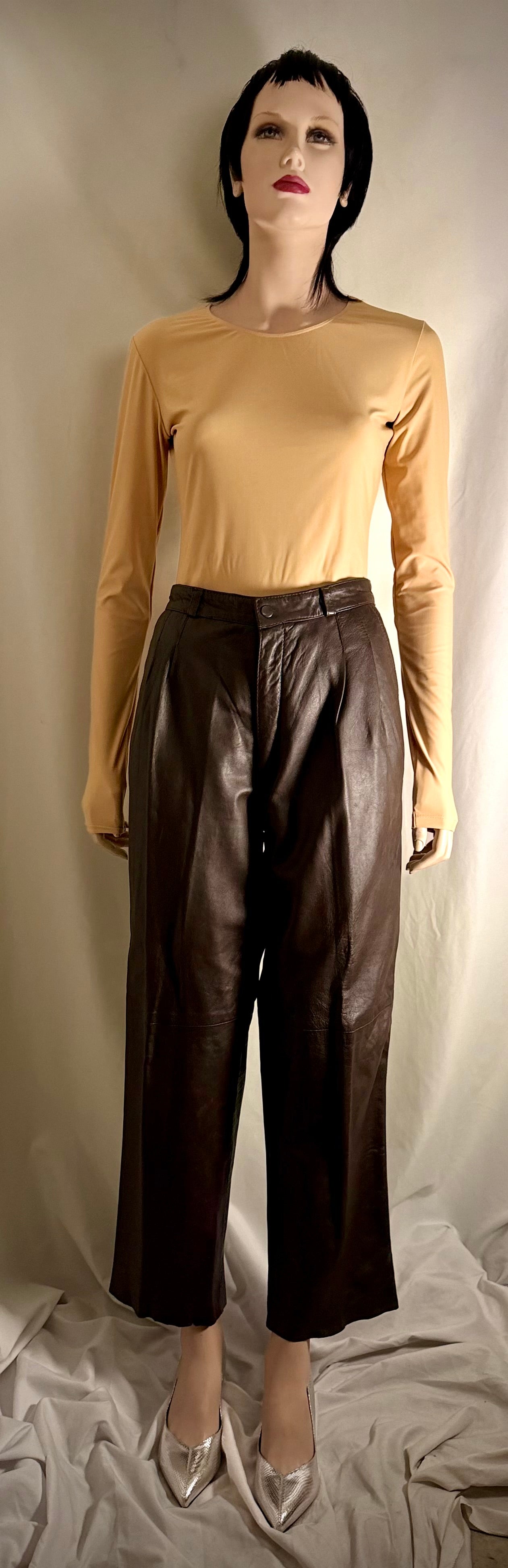 Chocolate Brown Leather Pants