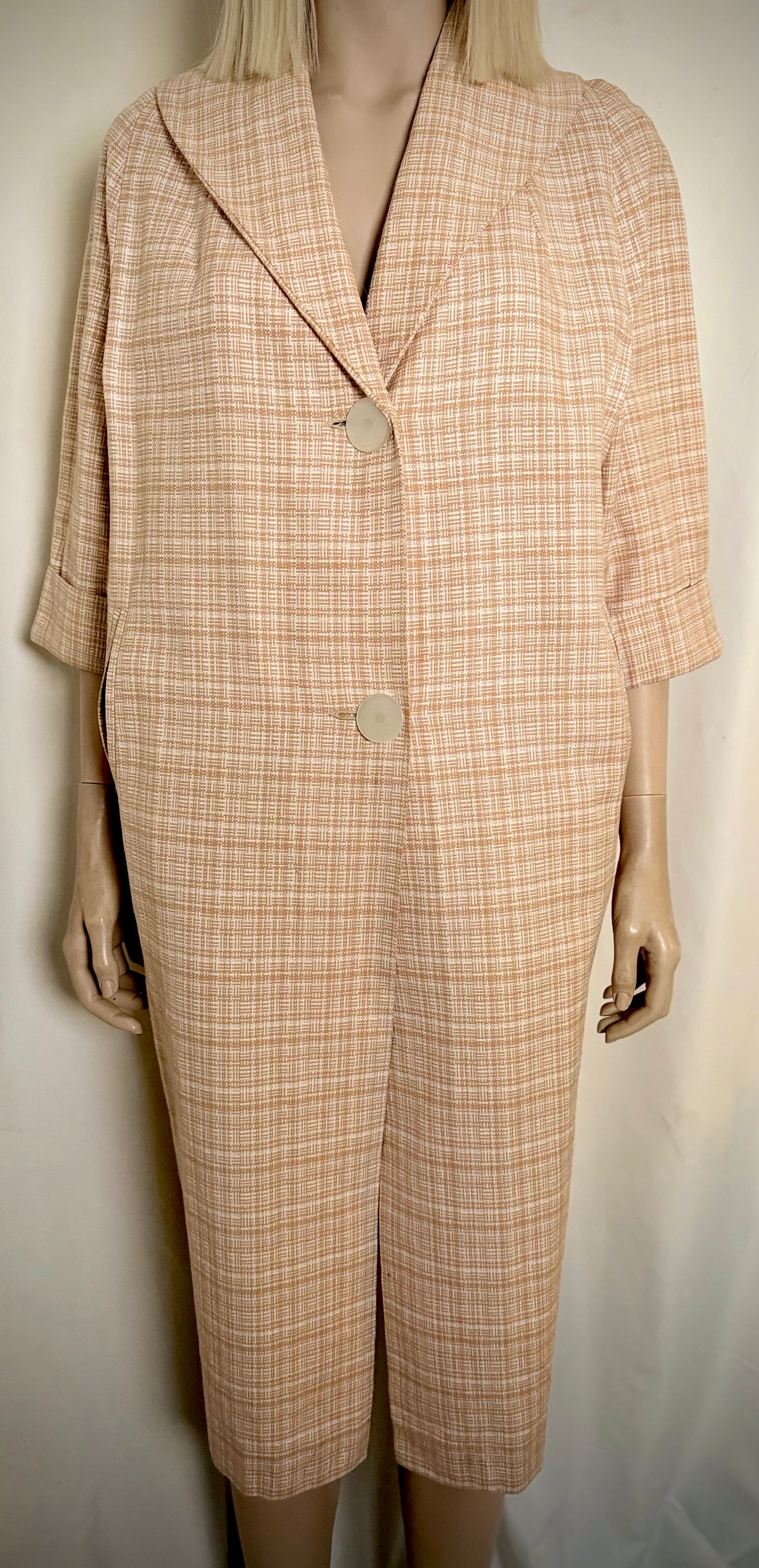 1950s Cocoon Style Car Coat - Immaculate Condition | Soft Check