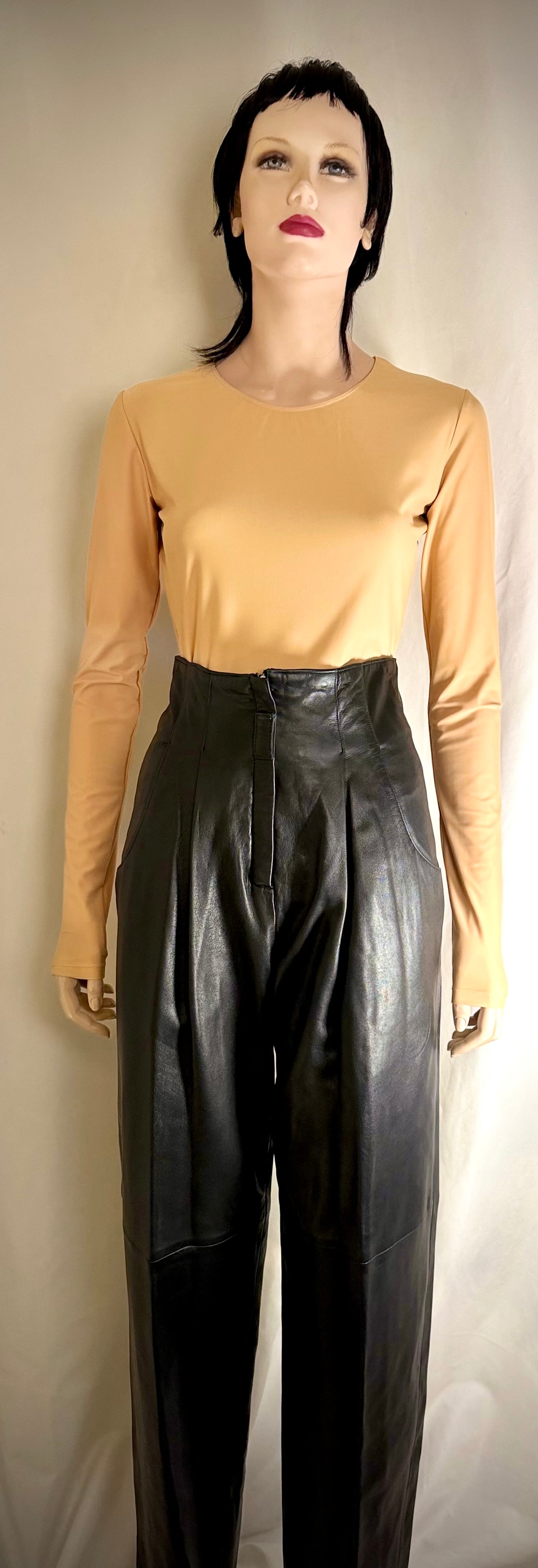 Vintage Black High-Waisted “Buttery Soft” Leather Pants
