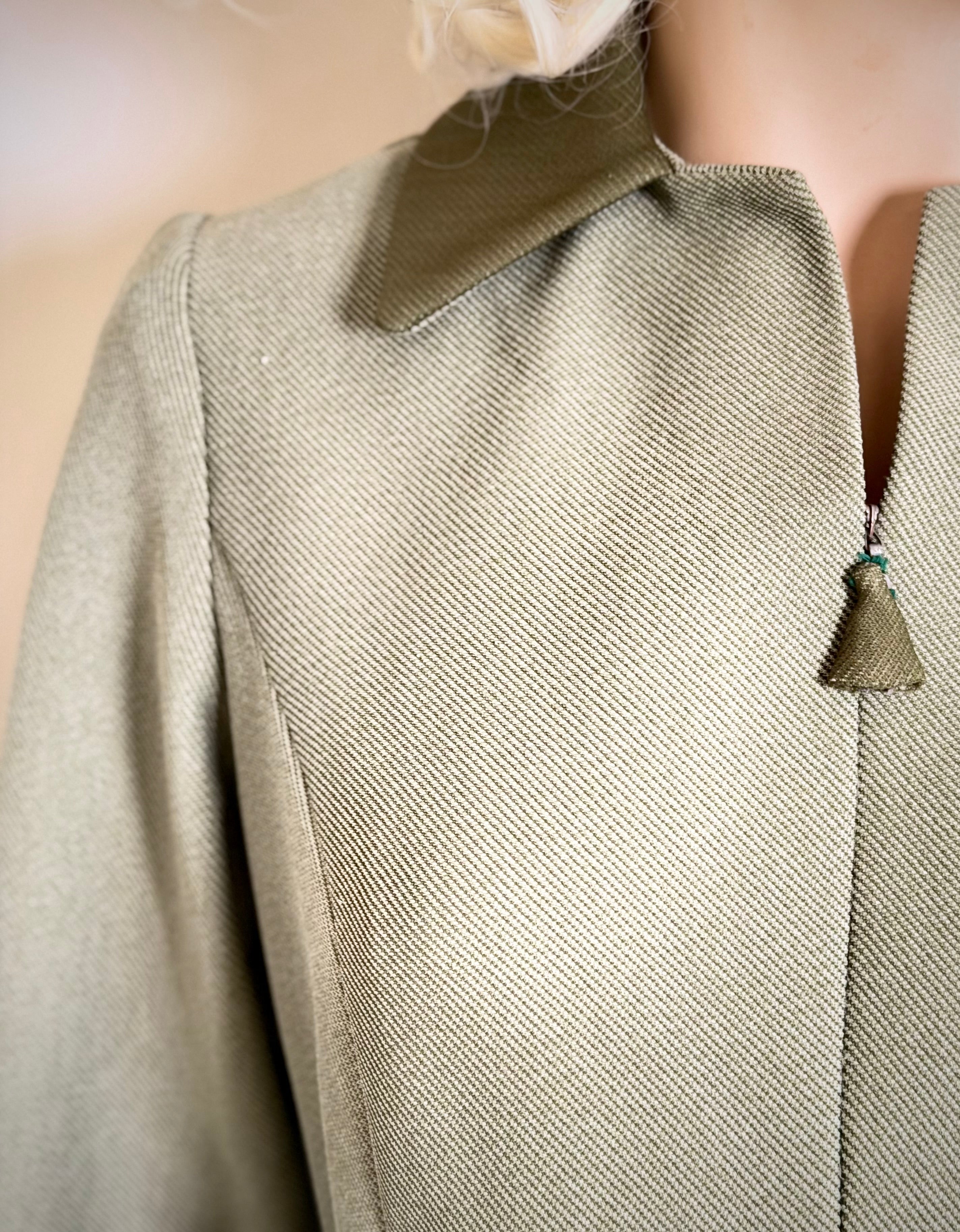 1960s Shift Dress - Olive / Moss Tone