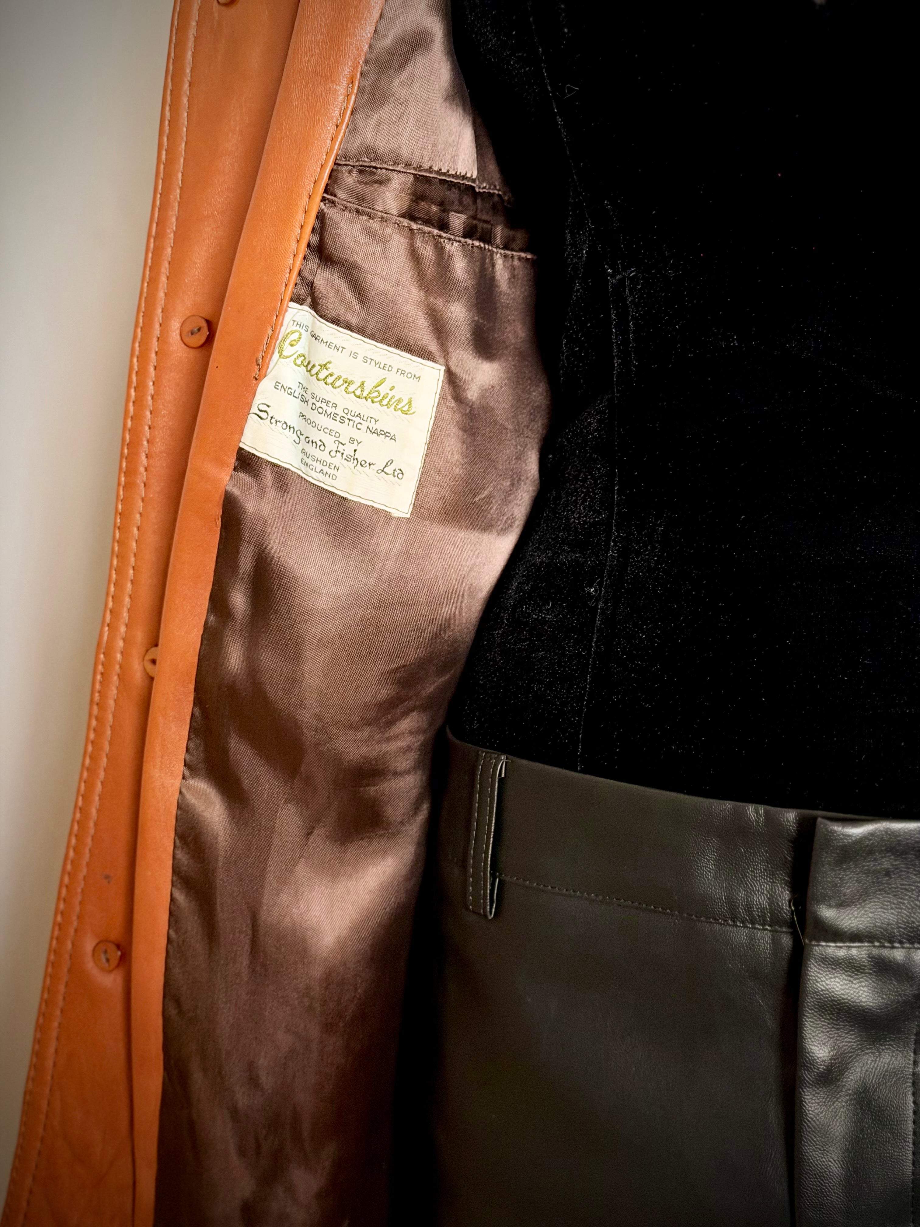 Late 1960s-Early 1970s Cognac Leather Jacket by John Palermo
