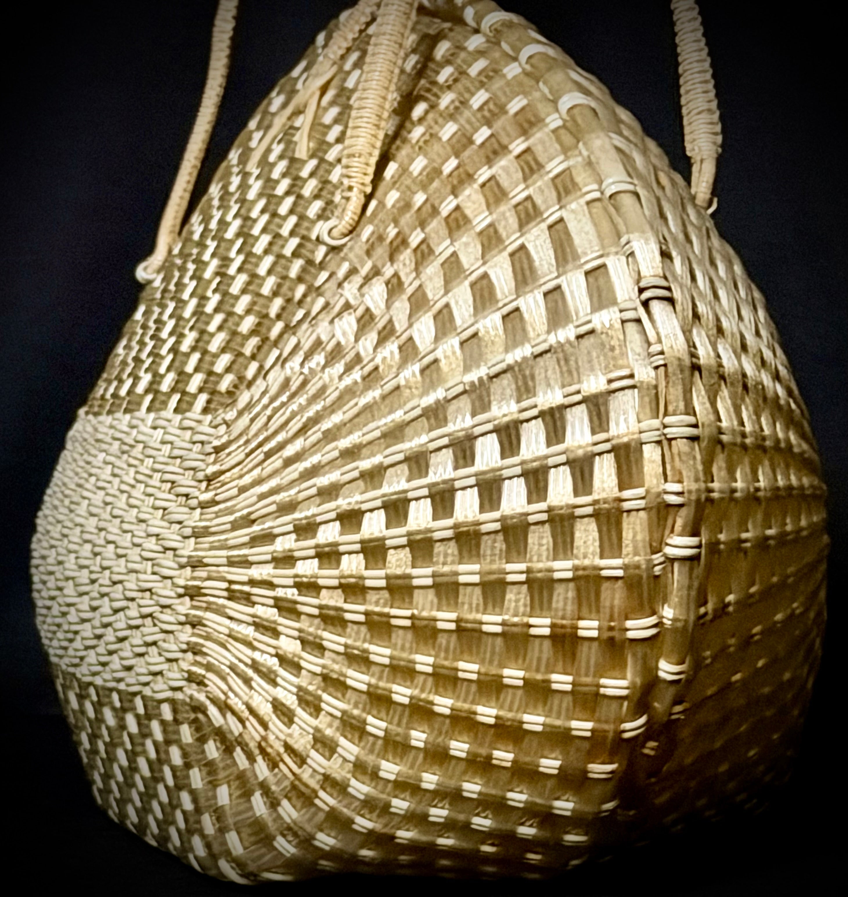 Woven Carryall - 1950s Sculpted Basket Handbag