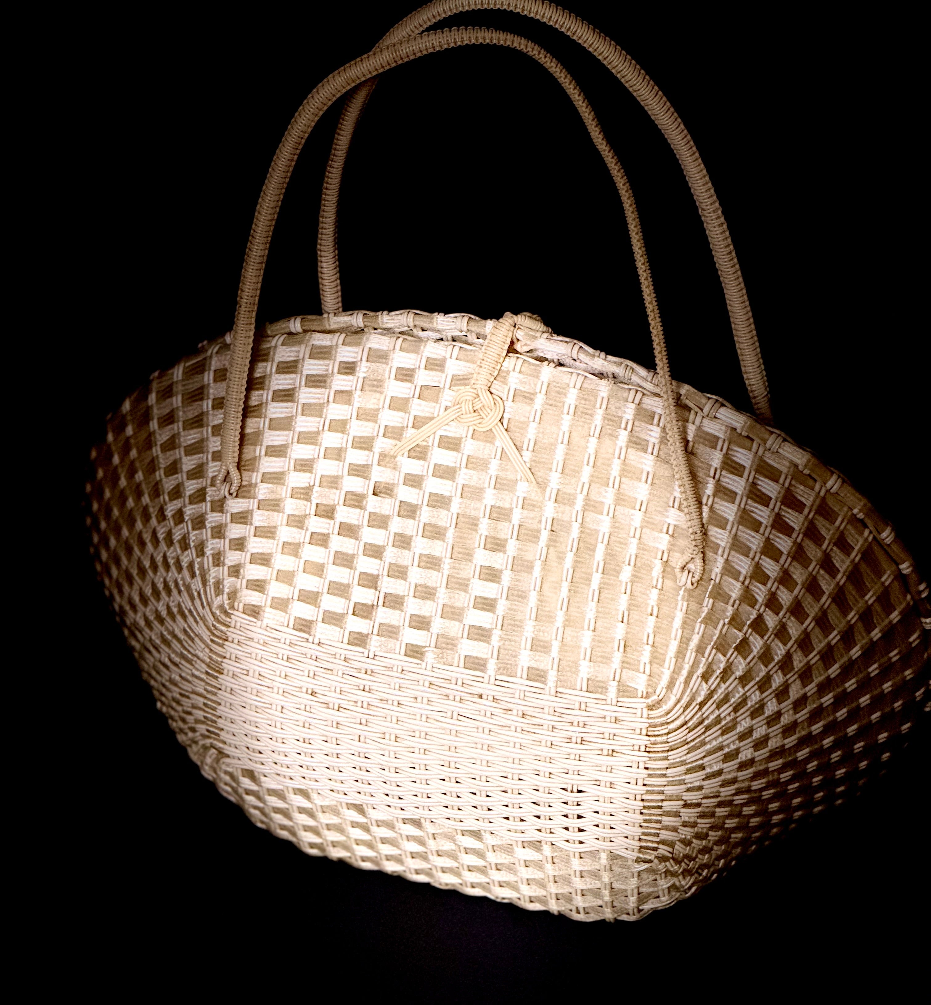Woven Carryall - 1950s Sculpted Basket Handbag
