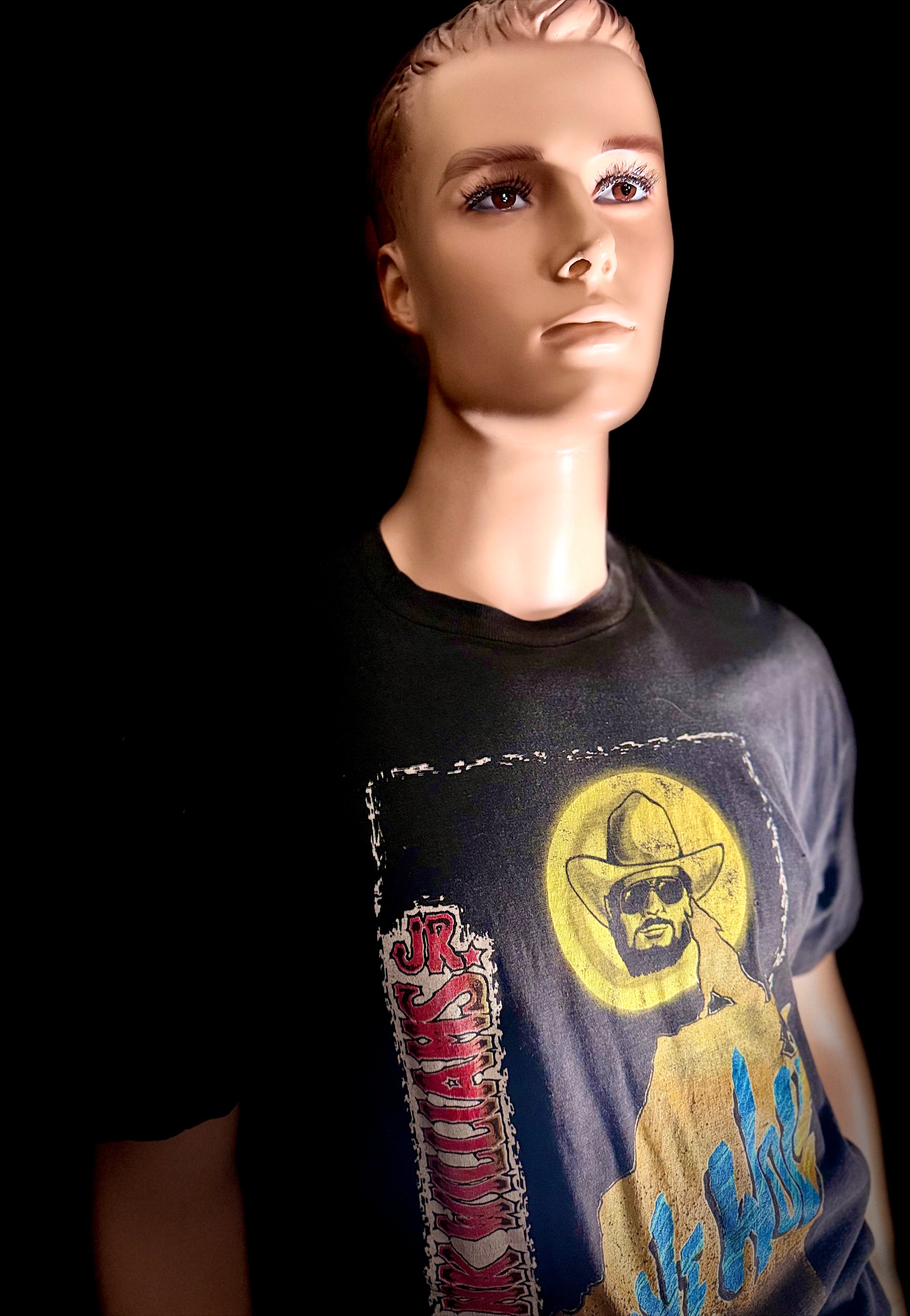 1970s Hank Williams Jr. “Lone Wolf” Vintage Tour Tee - Black - Unisex