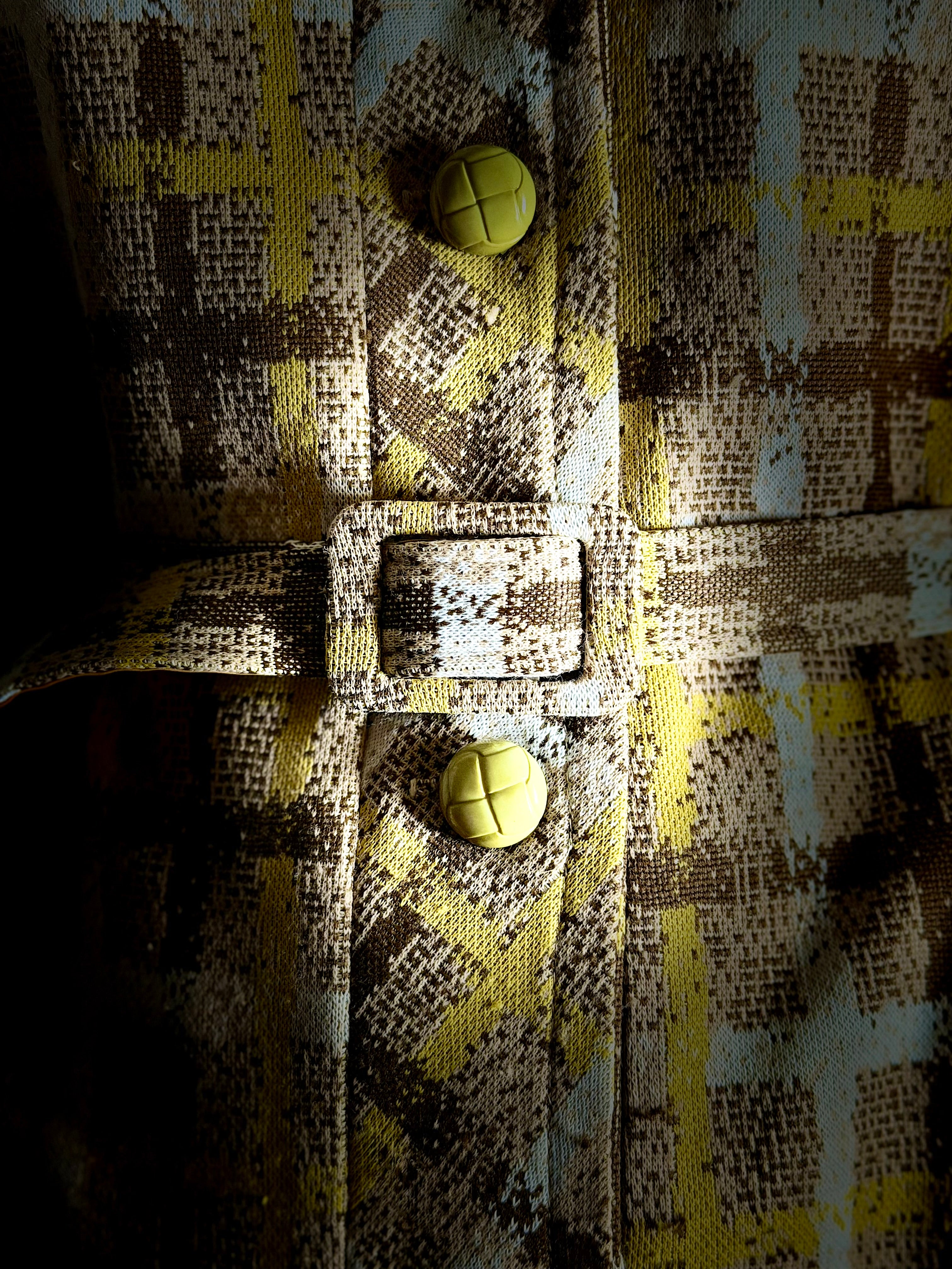 Vintage Button-Through Check Dress