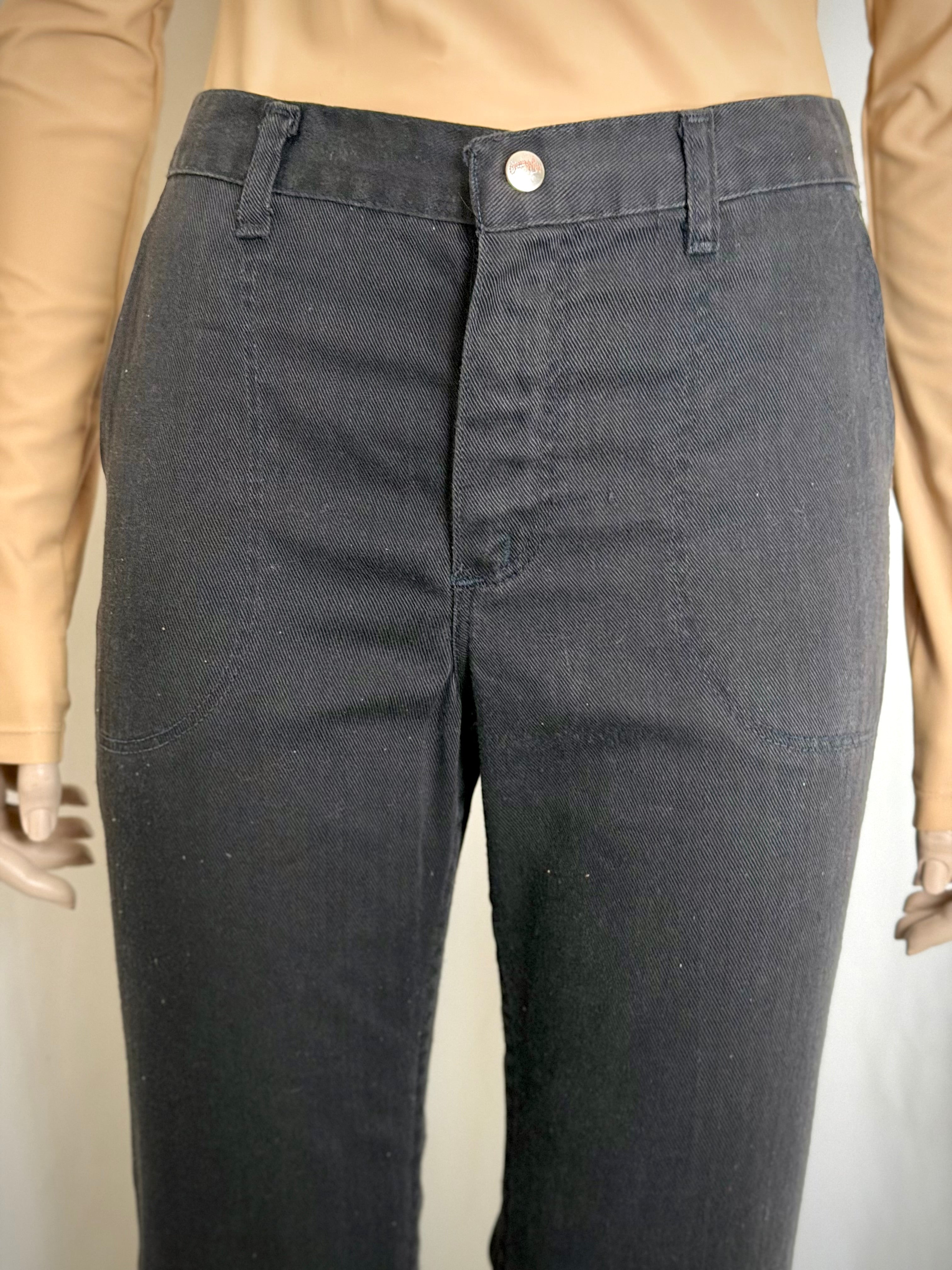 1970s Wrangler Cropped Black Flares - High Waist Western Cut