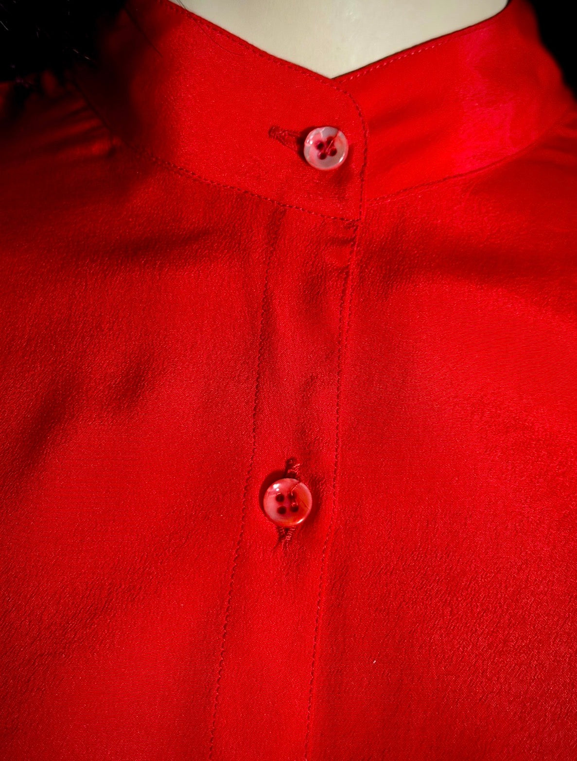 Italian Silk Mandarin Collar Blouse