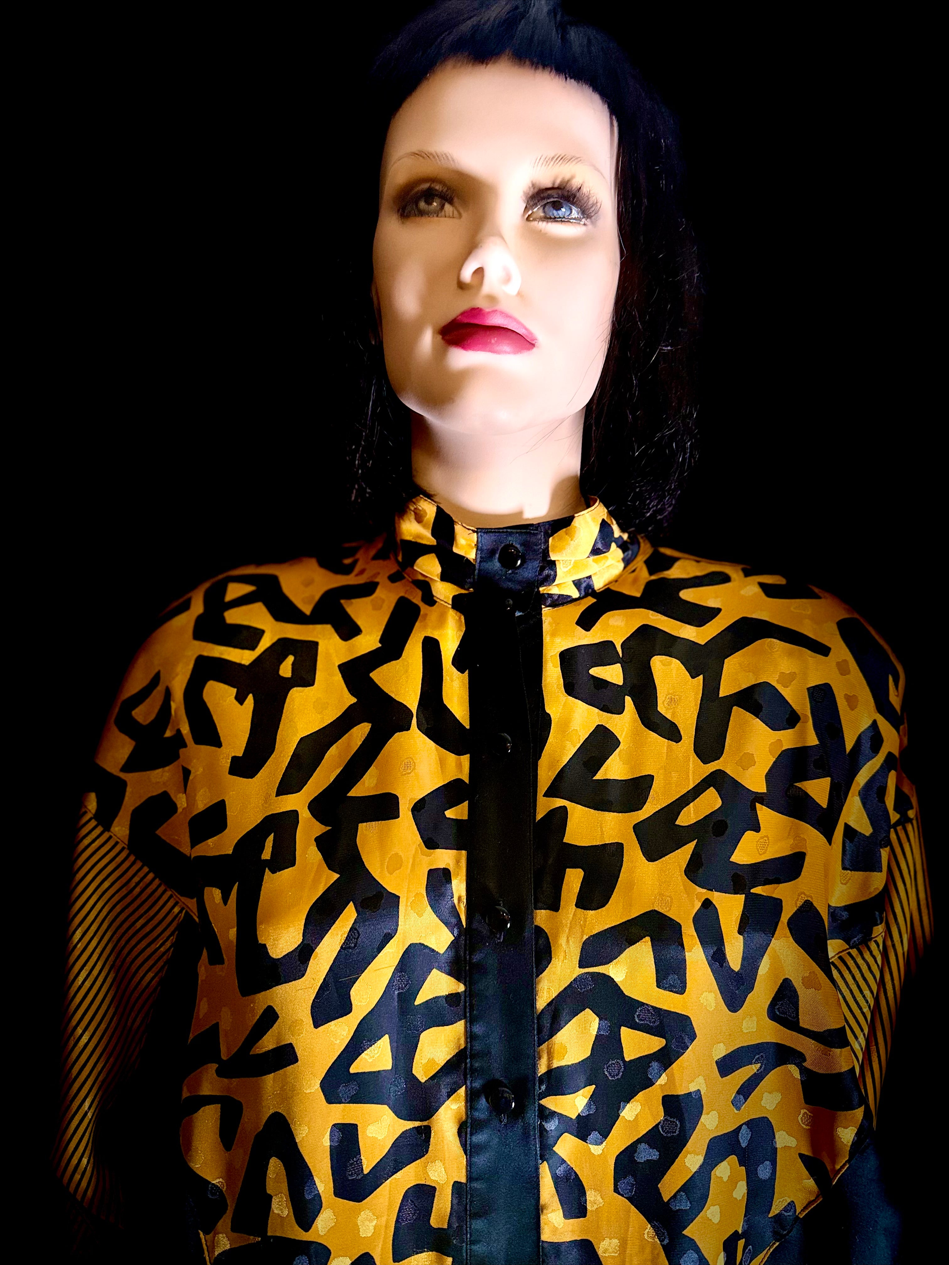 Vintage 1980s German Silk Graphic Bomber Jacket