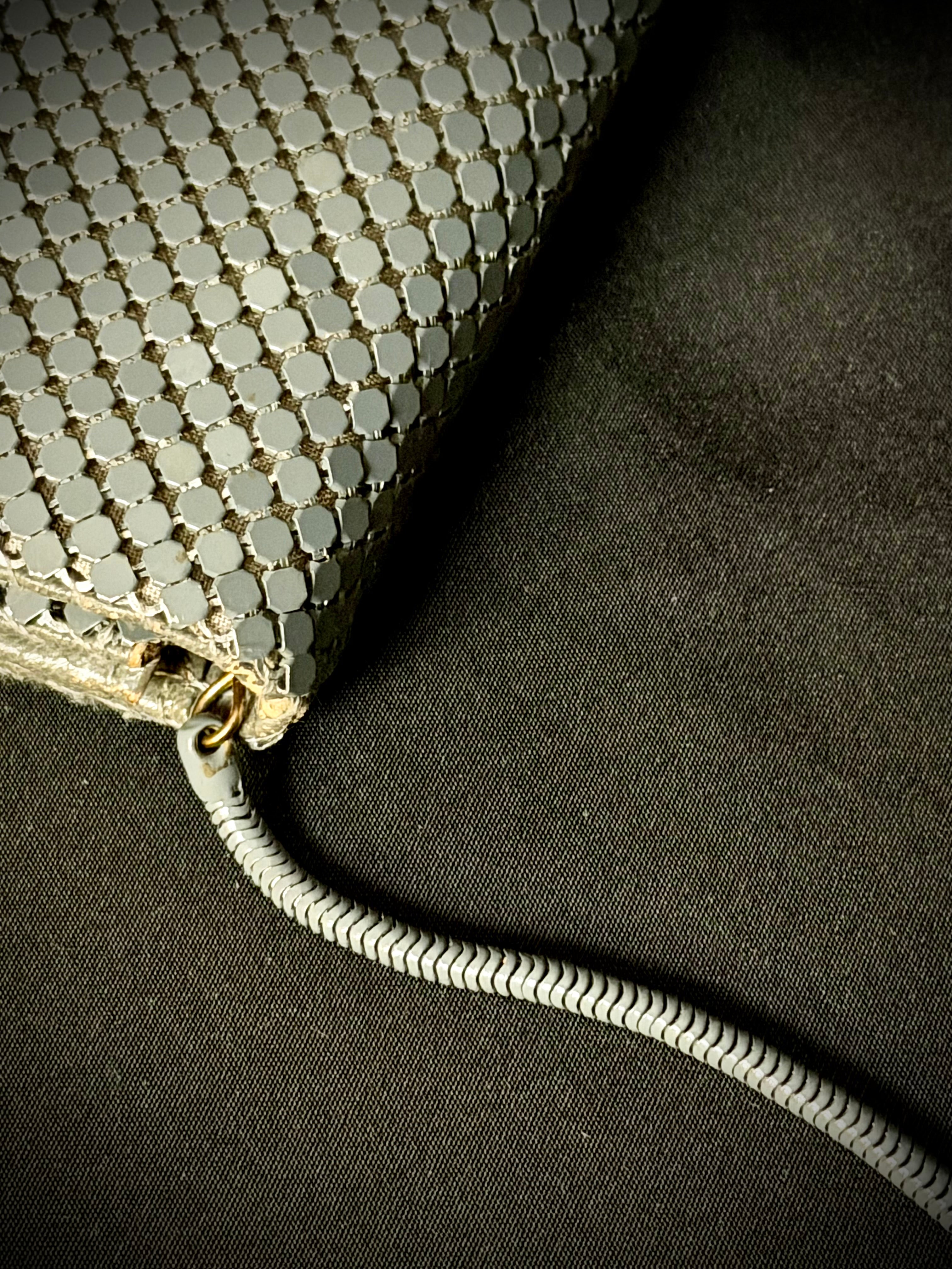 Mesh Clutch - 1970s Silver Evening Bag