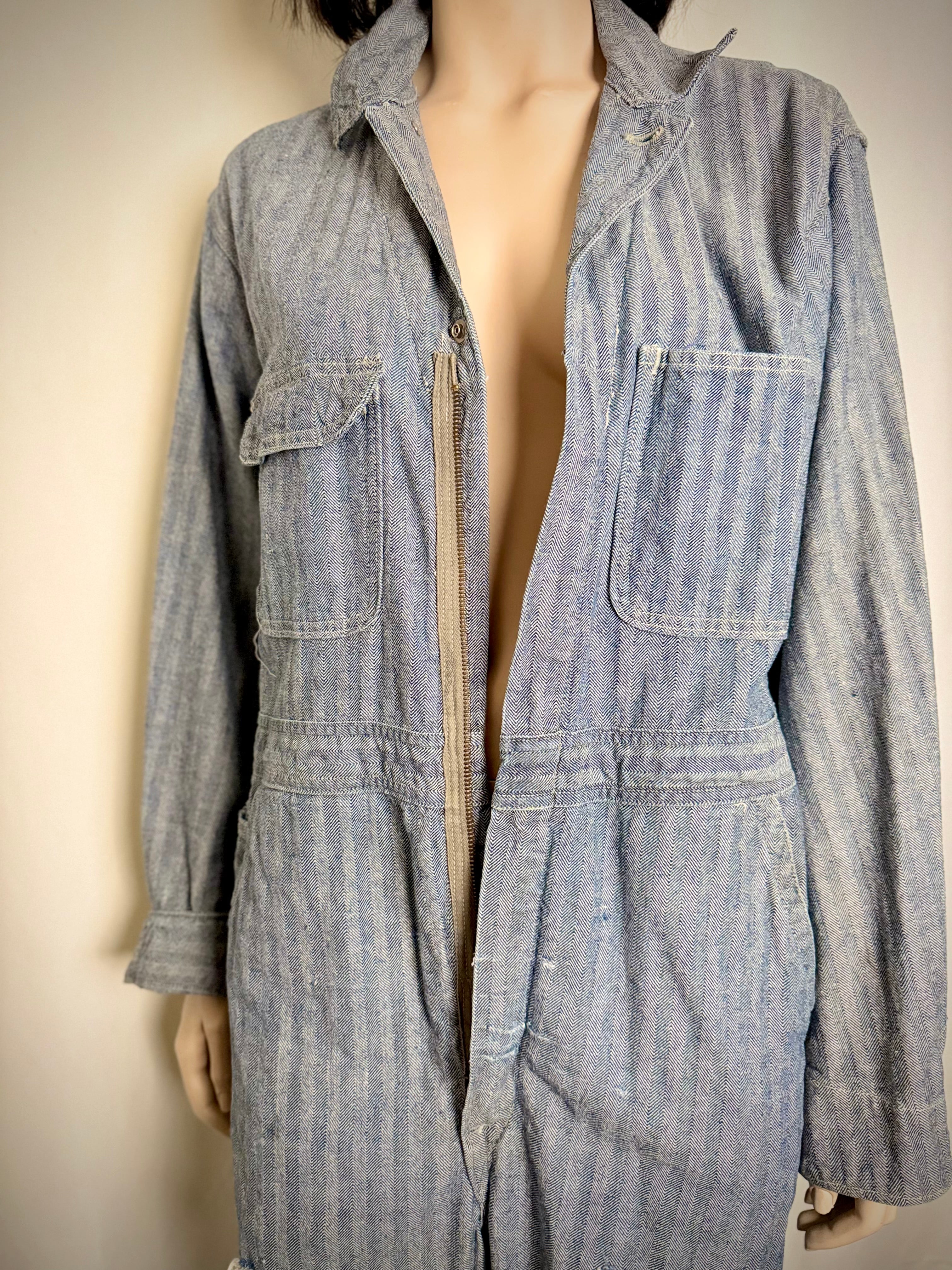 1960s USA Striped Workwear Overalls - Unisex