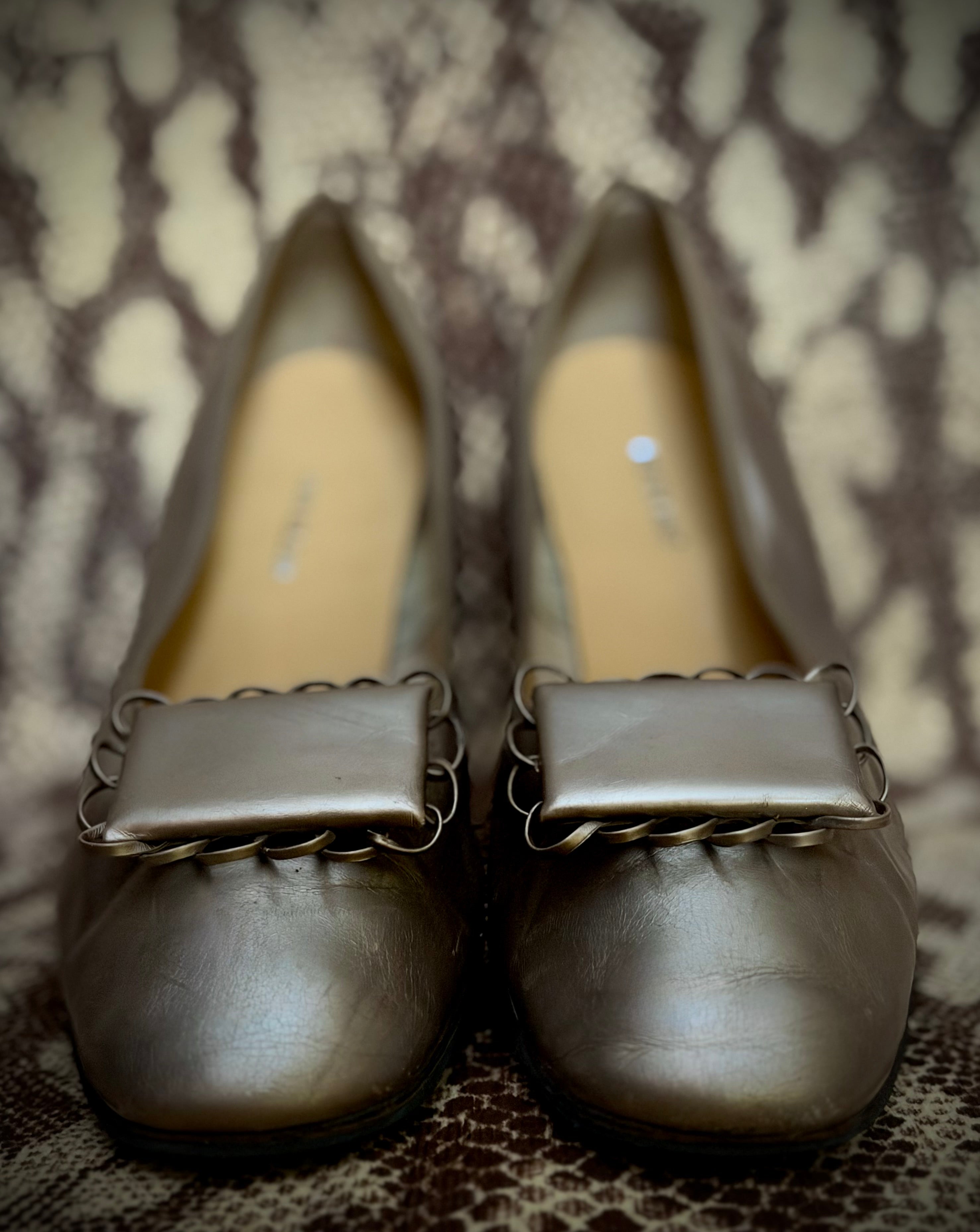Early 1960s Champagne Metallic Leather
Pumps - Fully Restored