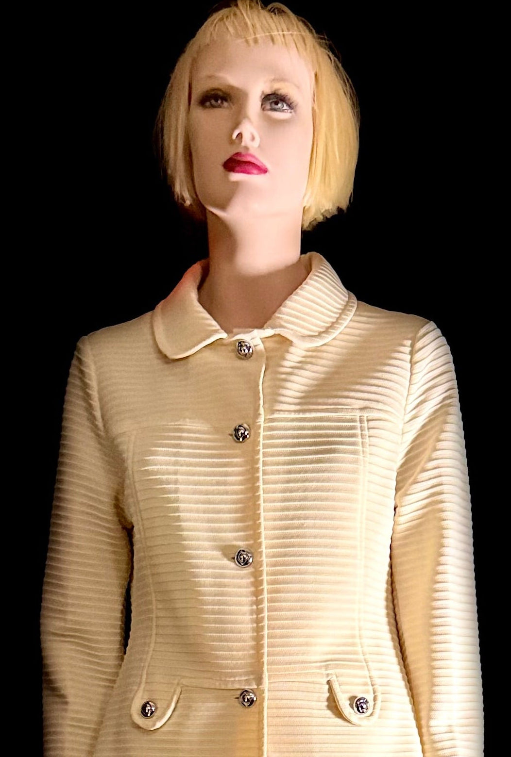 Vintage Cream Textured Jacket - Sculpted Mod Tailoring
