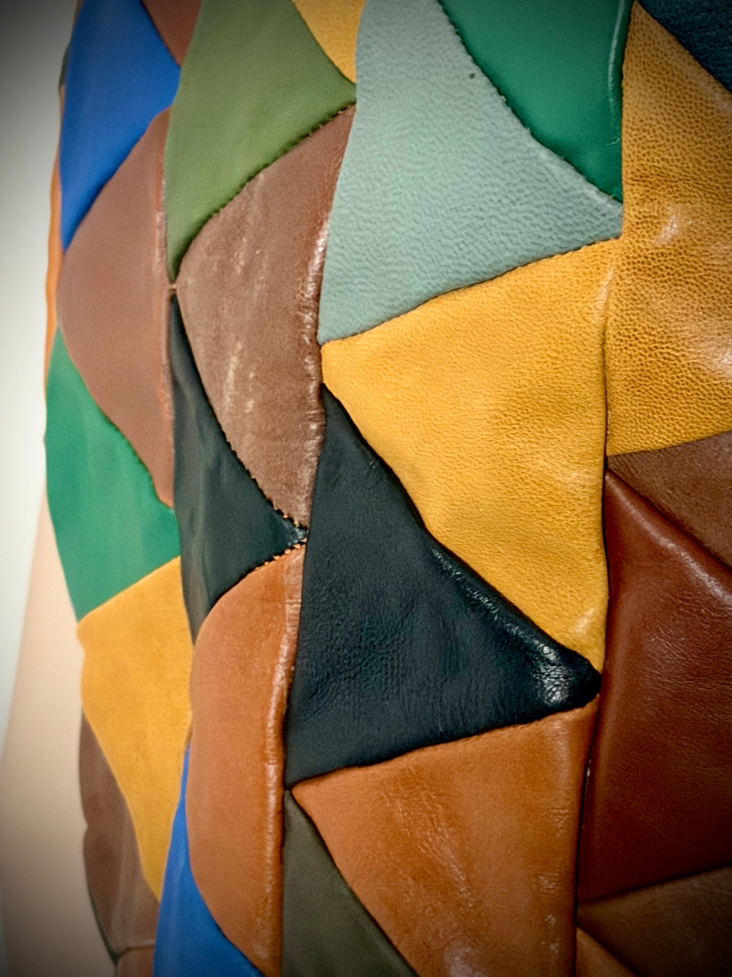 1990s Handcrafted Leather Patchwork Vest