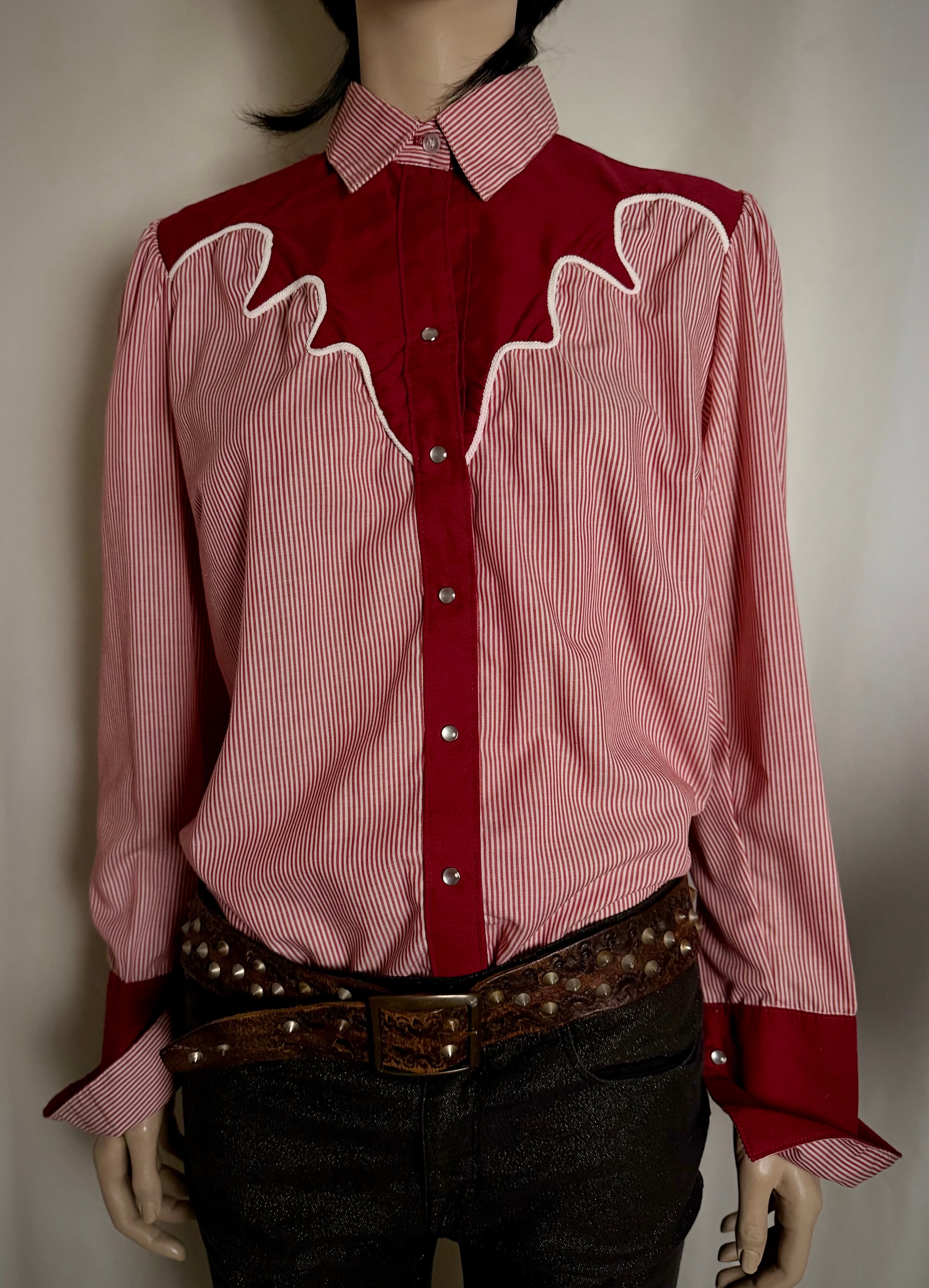 1970's-1980's Deadstock Candy Stripe Rockmount
Ranch Wear Shirt- Made in USA.
