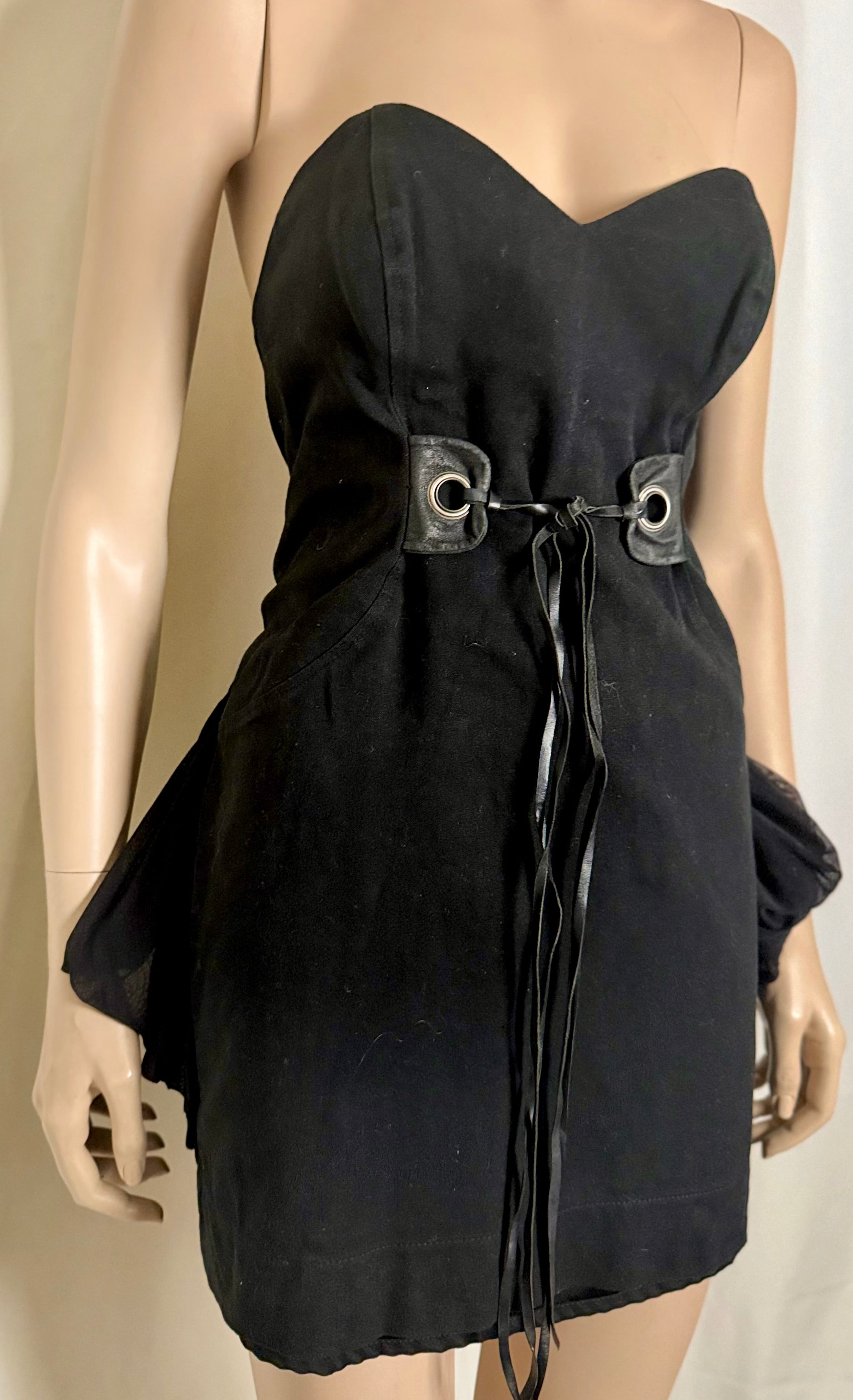 Mala Brajkovic Sculptural Black Corset Dress With Bustle