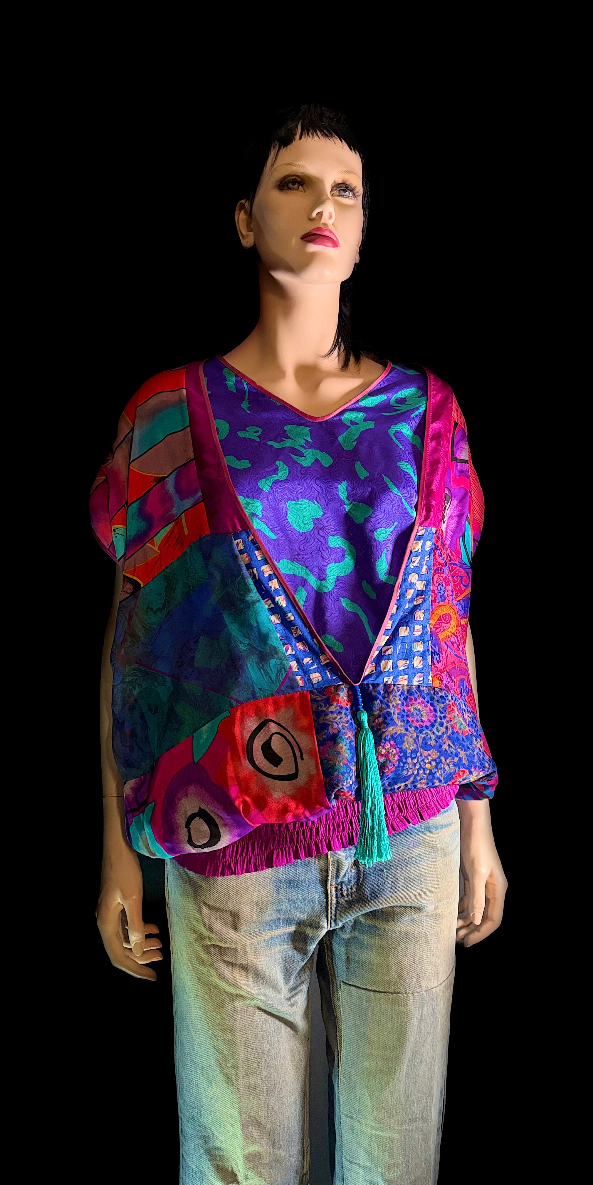 Vintage 1980s Australian Art Print Top - Ken Done / Jenny Kee Era