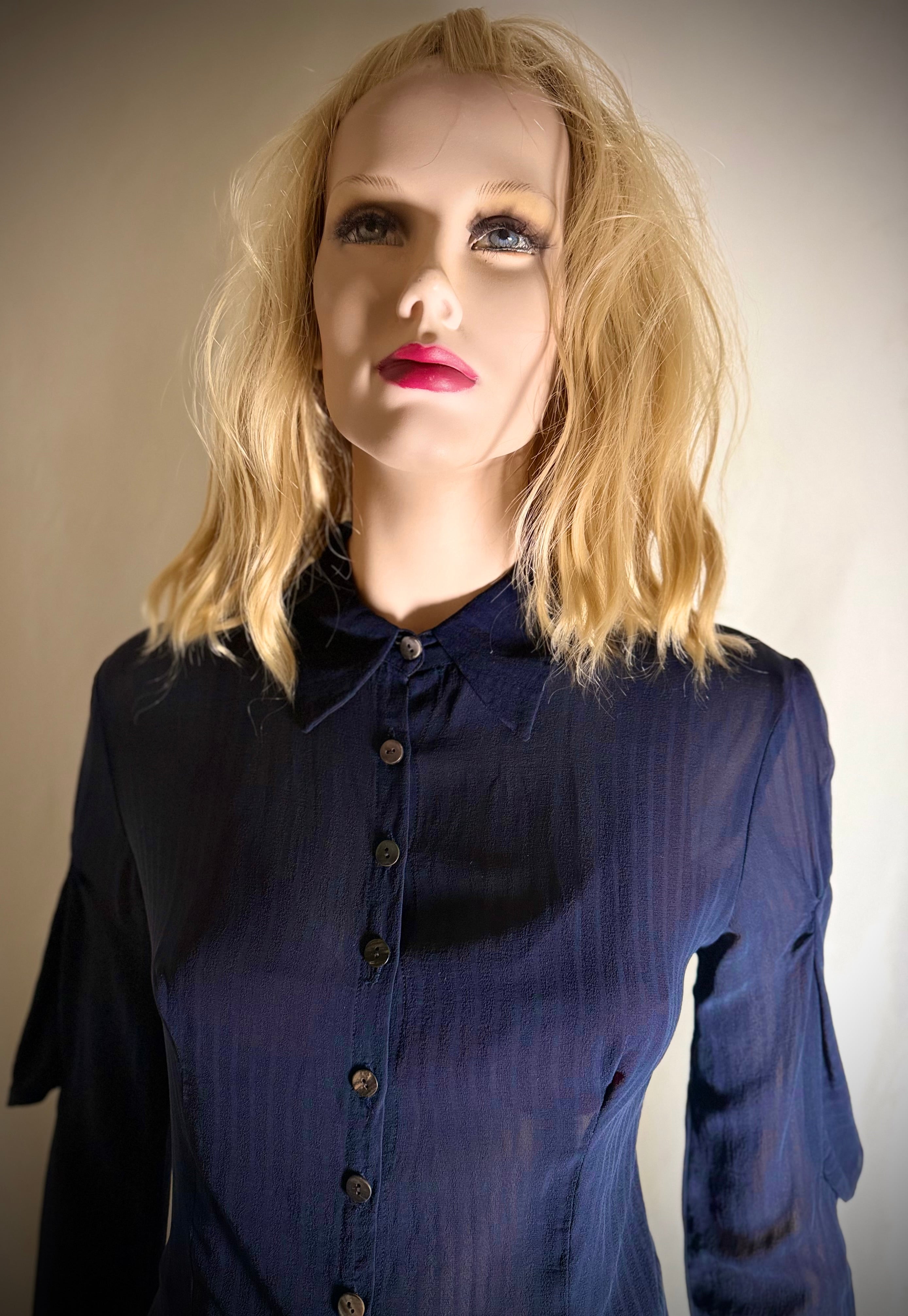 One Fell Swoop Sculptural Silk Blouse - Early 2000s