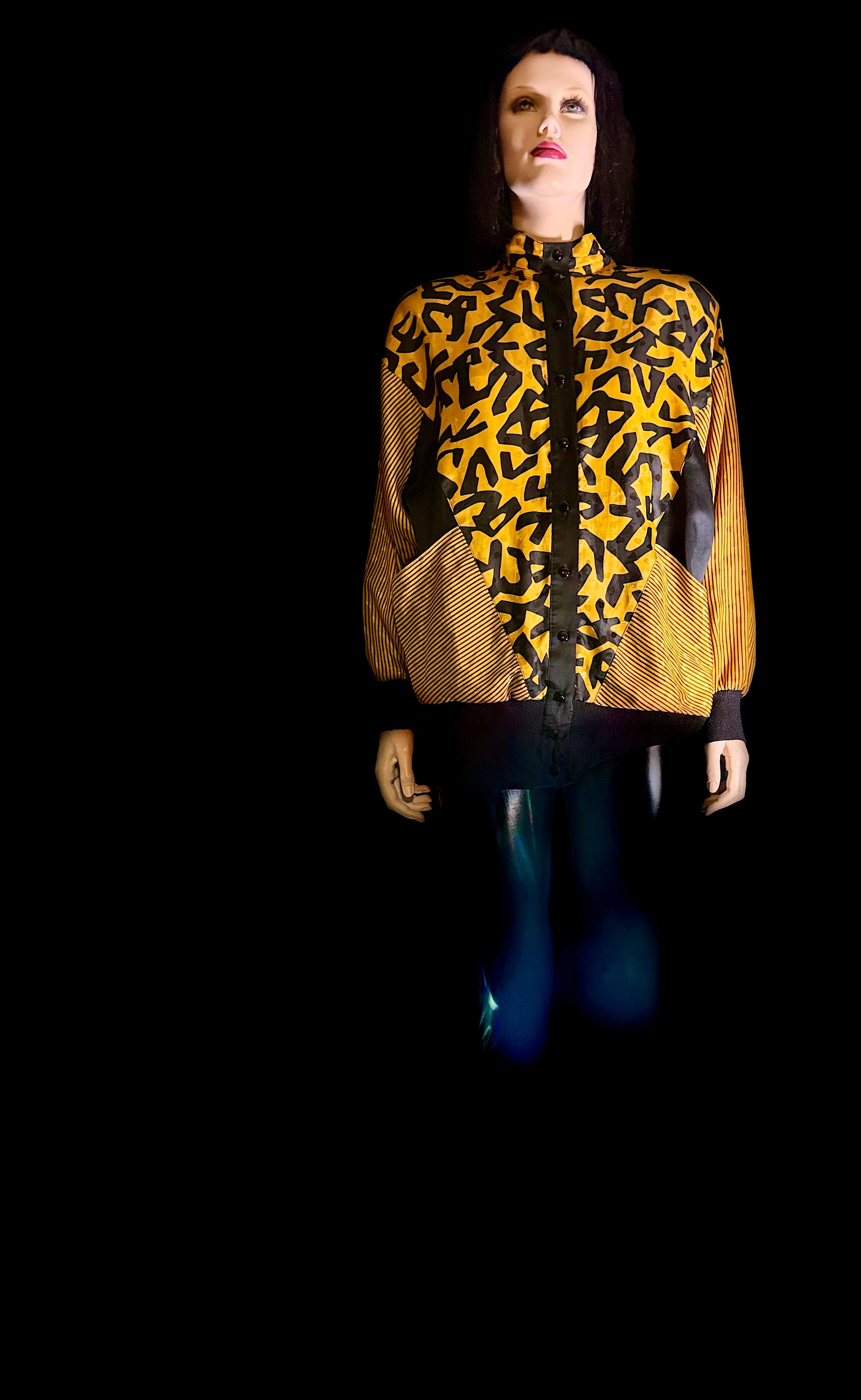 Vintage 1980s German Silk Graphic Bomber Jacket