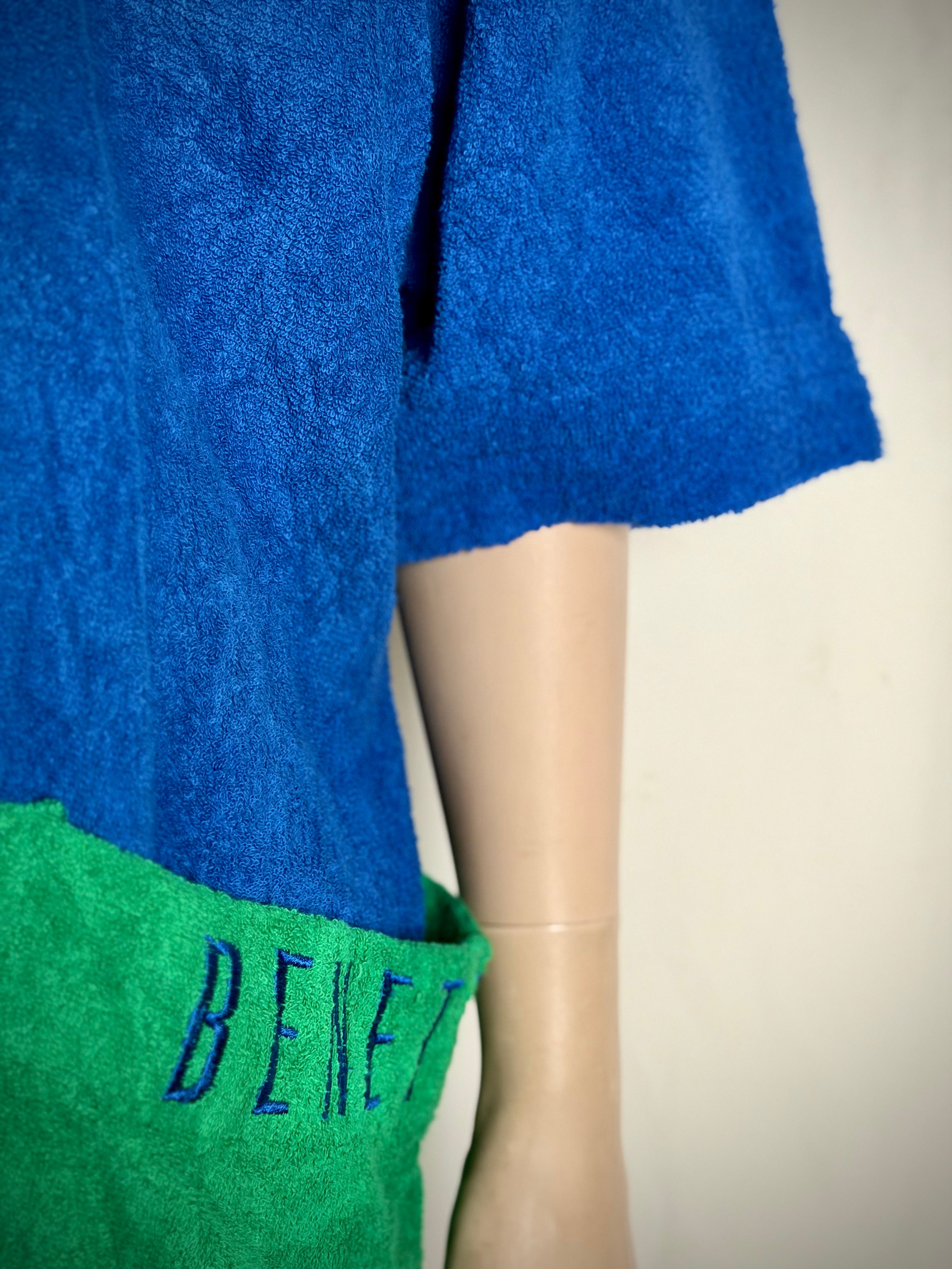 Deadstock 90s United Colours of Benetton Terry Robe | Blue and Green (Styled in Italy)