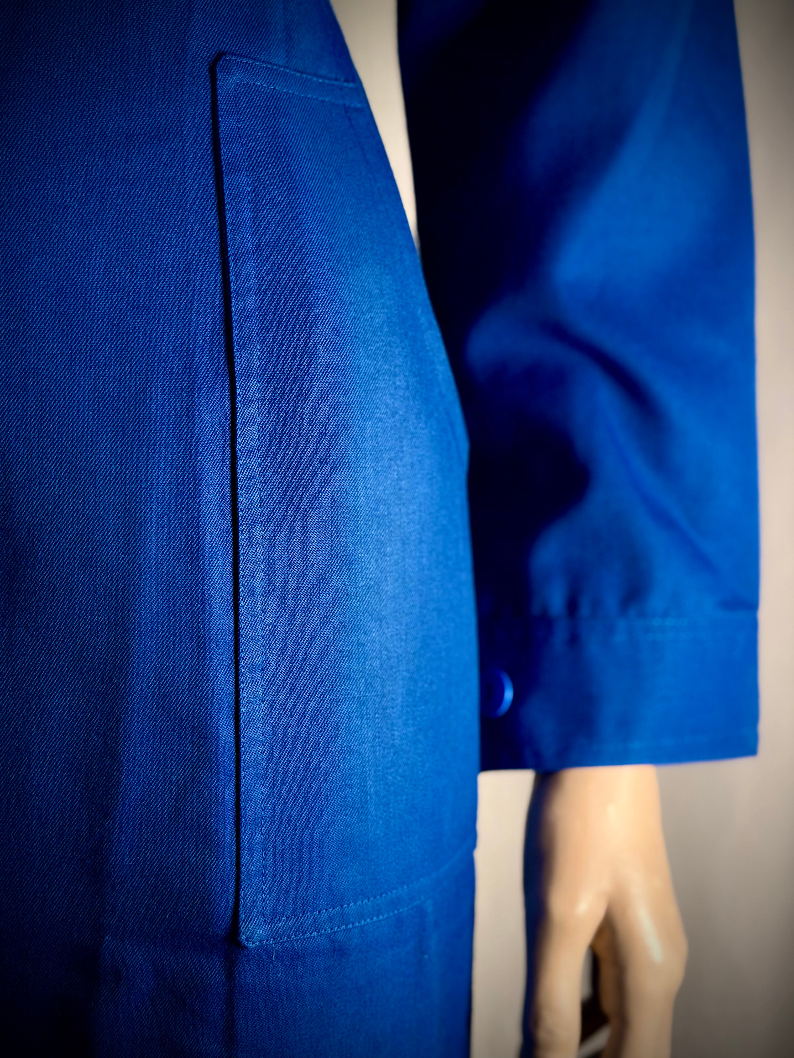 1960s Deadstock Cushen Melbourne Electric Blue Utility Jumpsuit