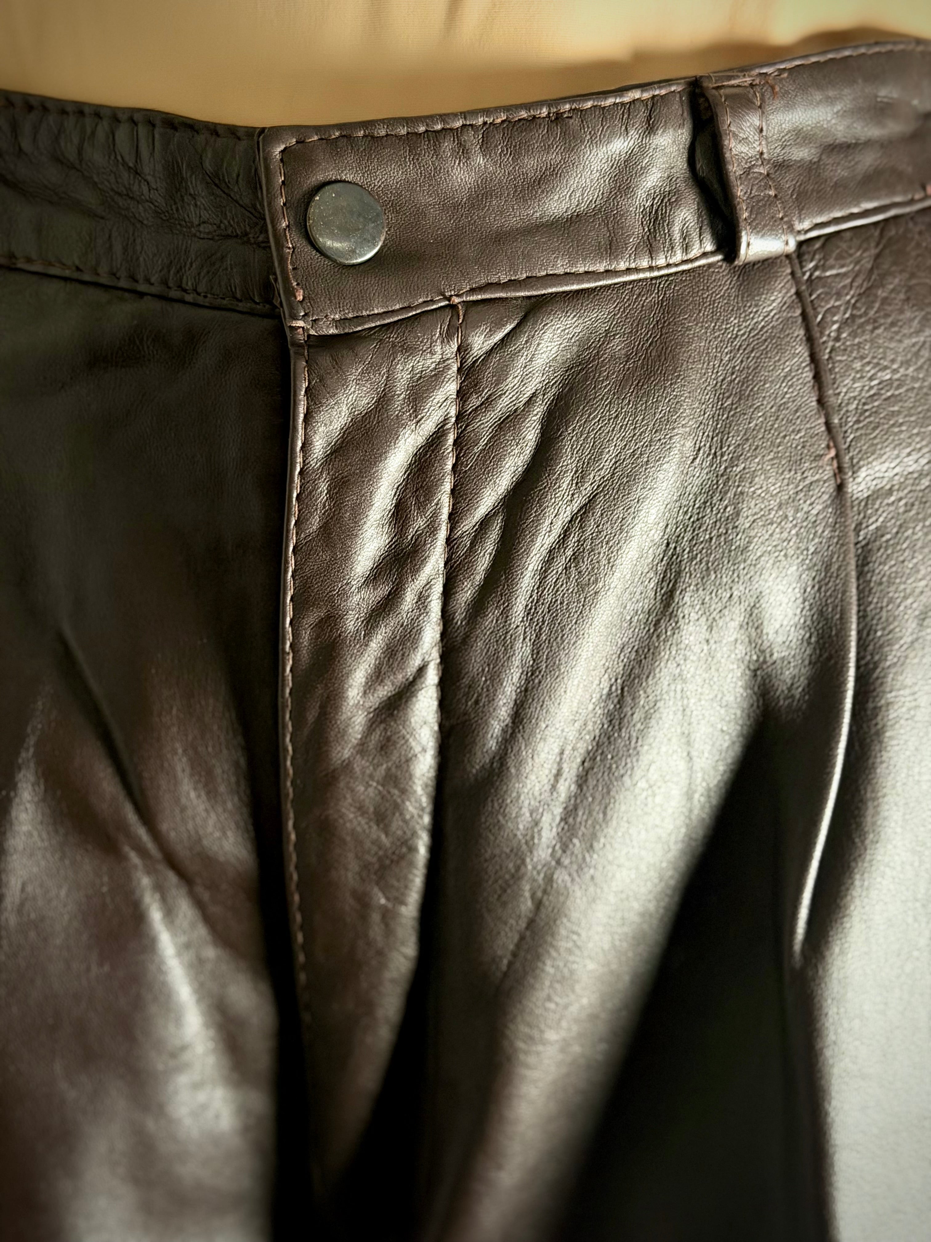 Chocolate Brown Leather Pants