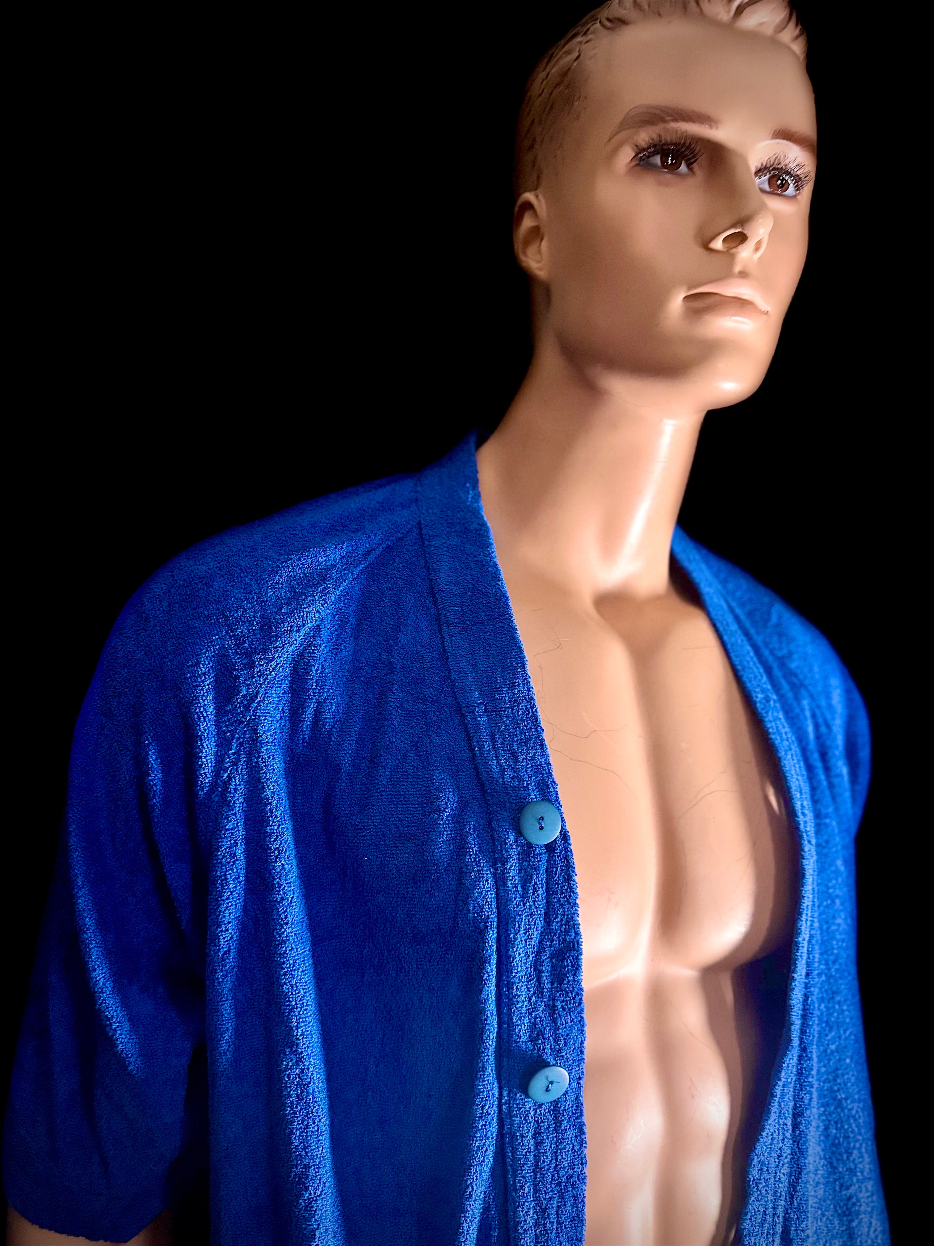 Deadstock 90s United Colors of Benetton Terry Robe | Blue and Green (Styled in Italy)