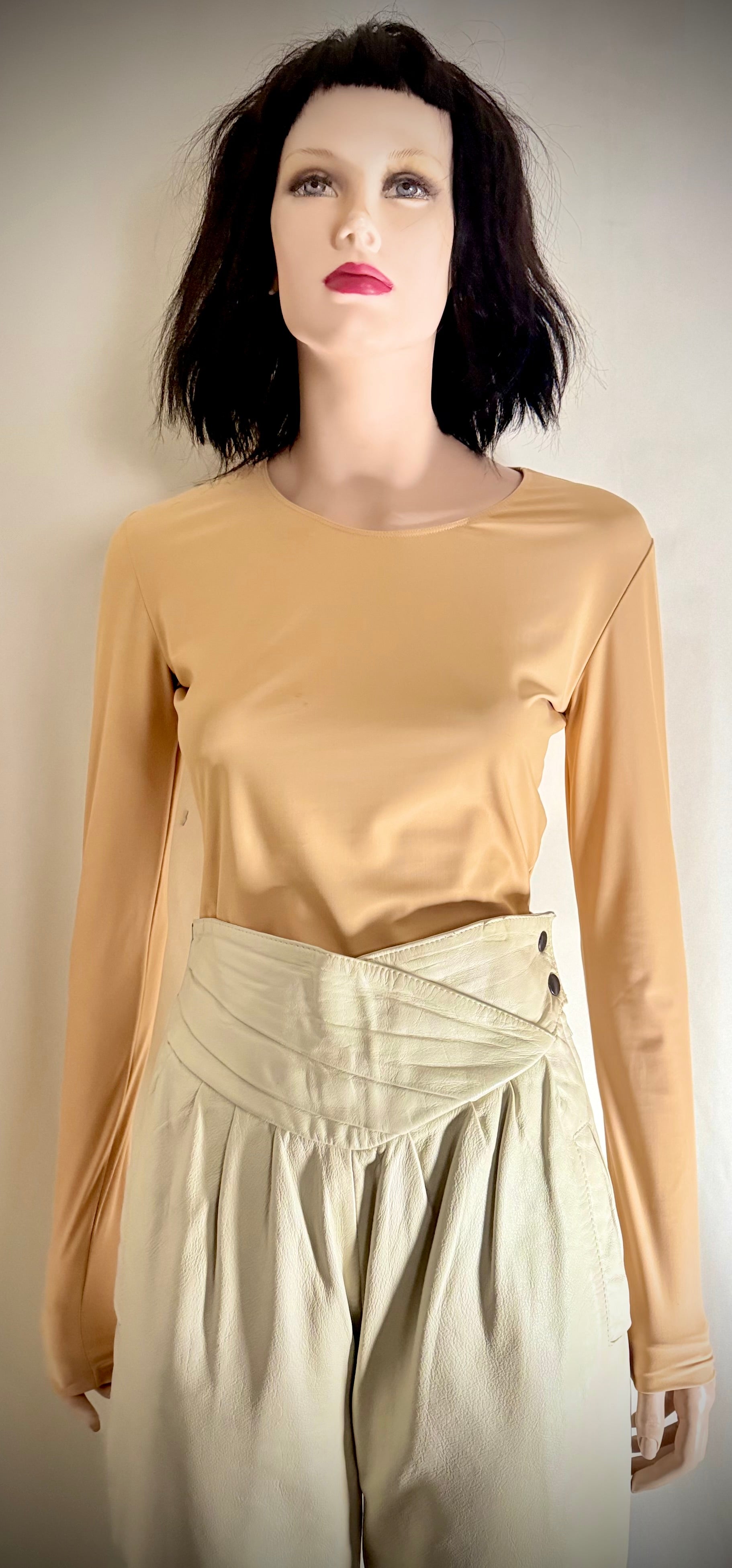 Butter-Soft Ivory Leather Pants