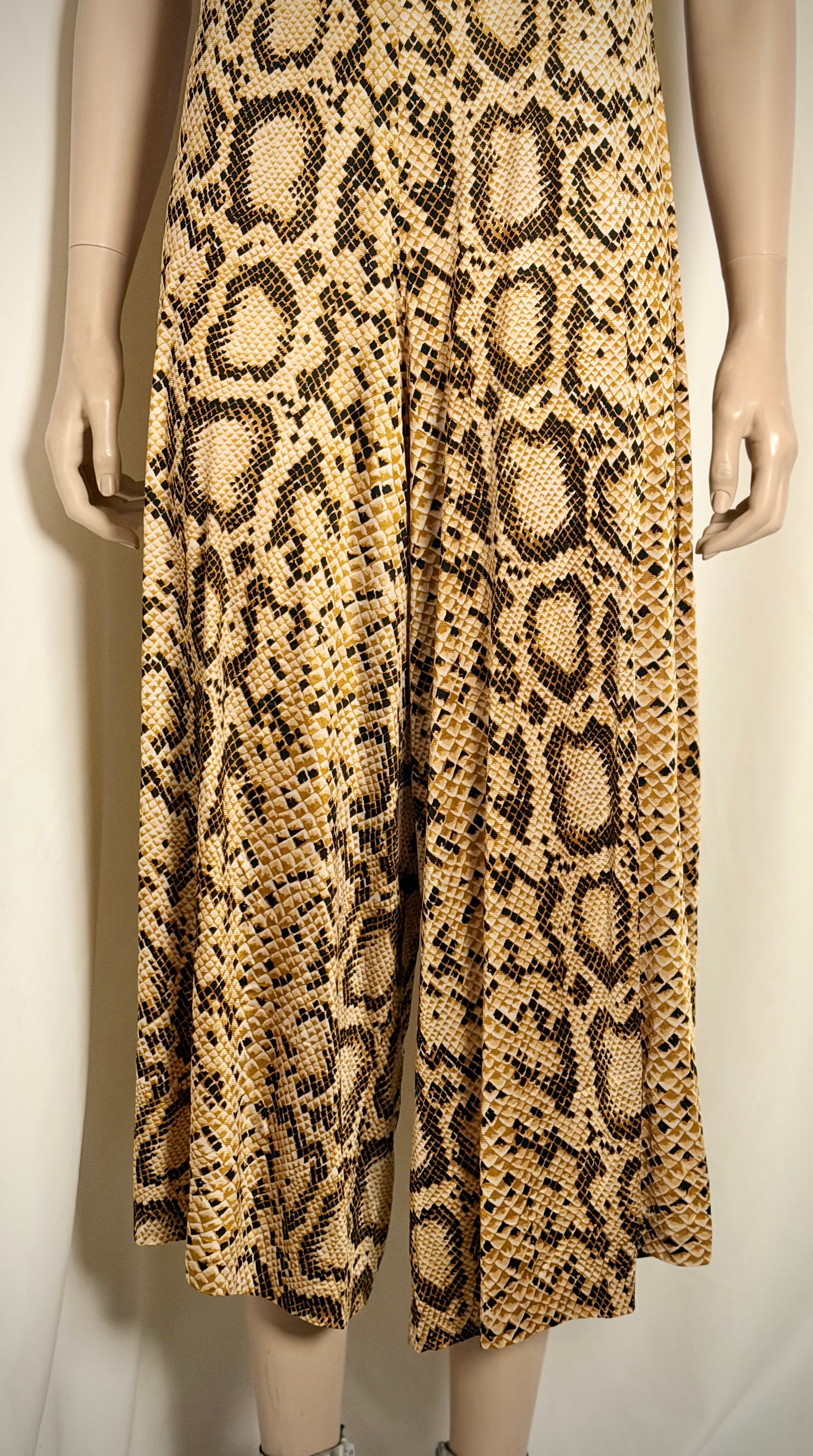 1970s Snakeskin Print Jumpsuit
