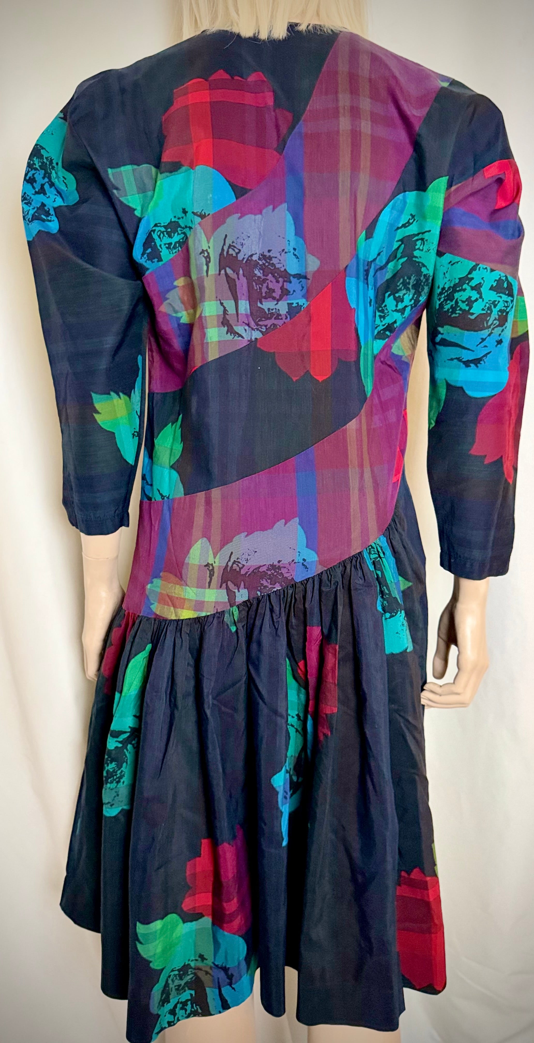 1980s Chacok Romance Printed Dress - Made In France
