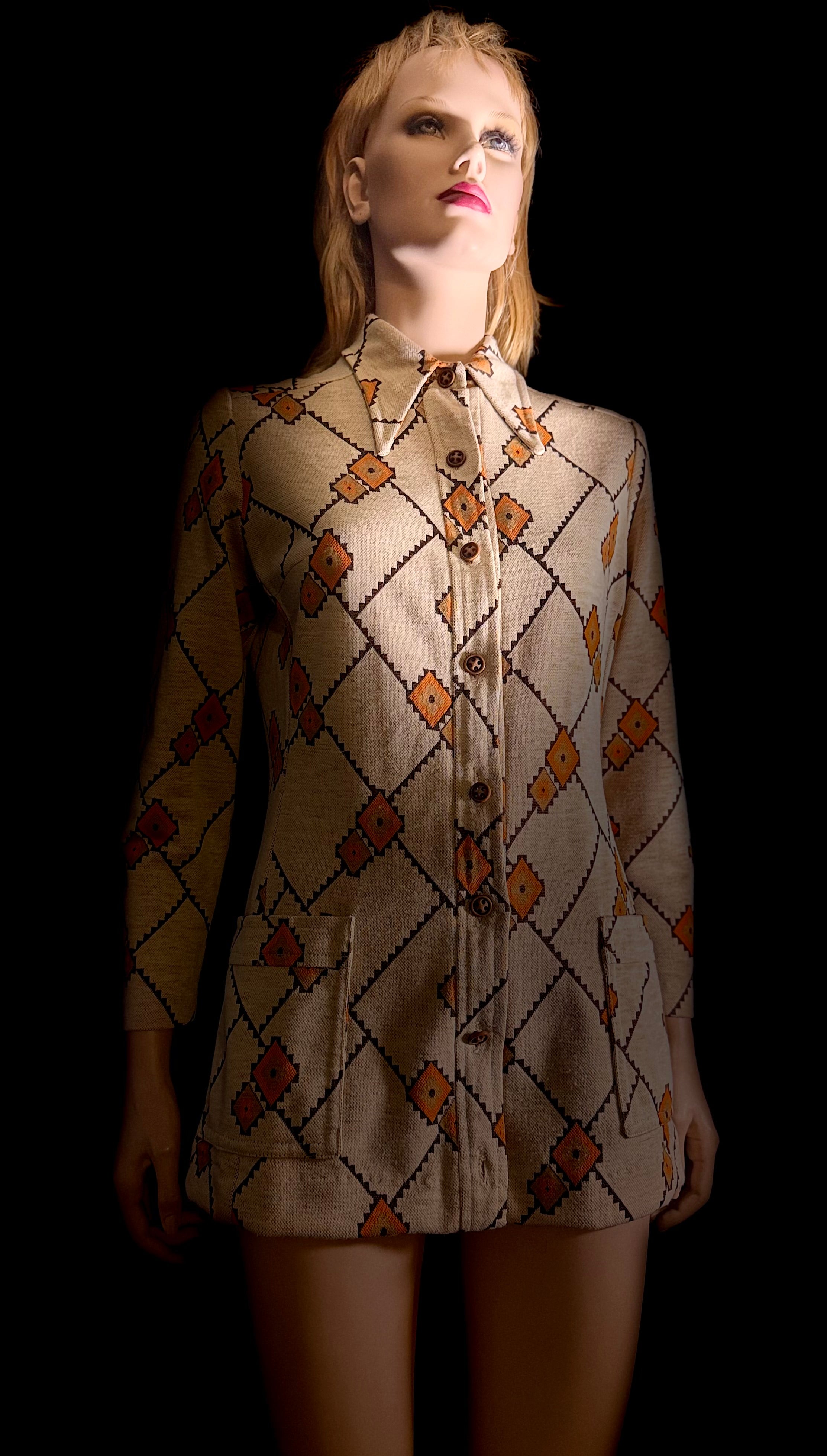 Vintage Late-60s / Early-70s Geometric Button-Up Shirt