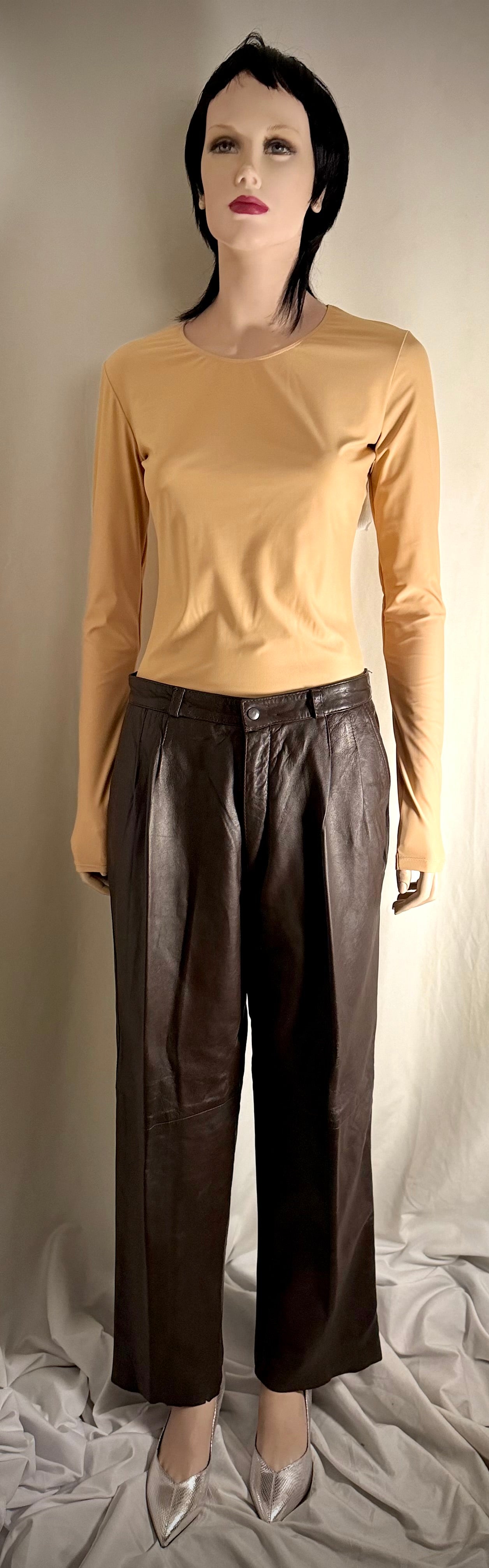 Chocolate Brown Leather Pants