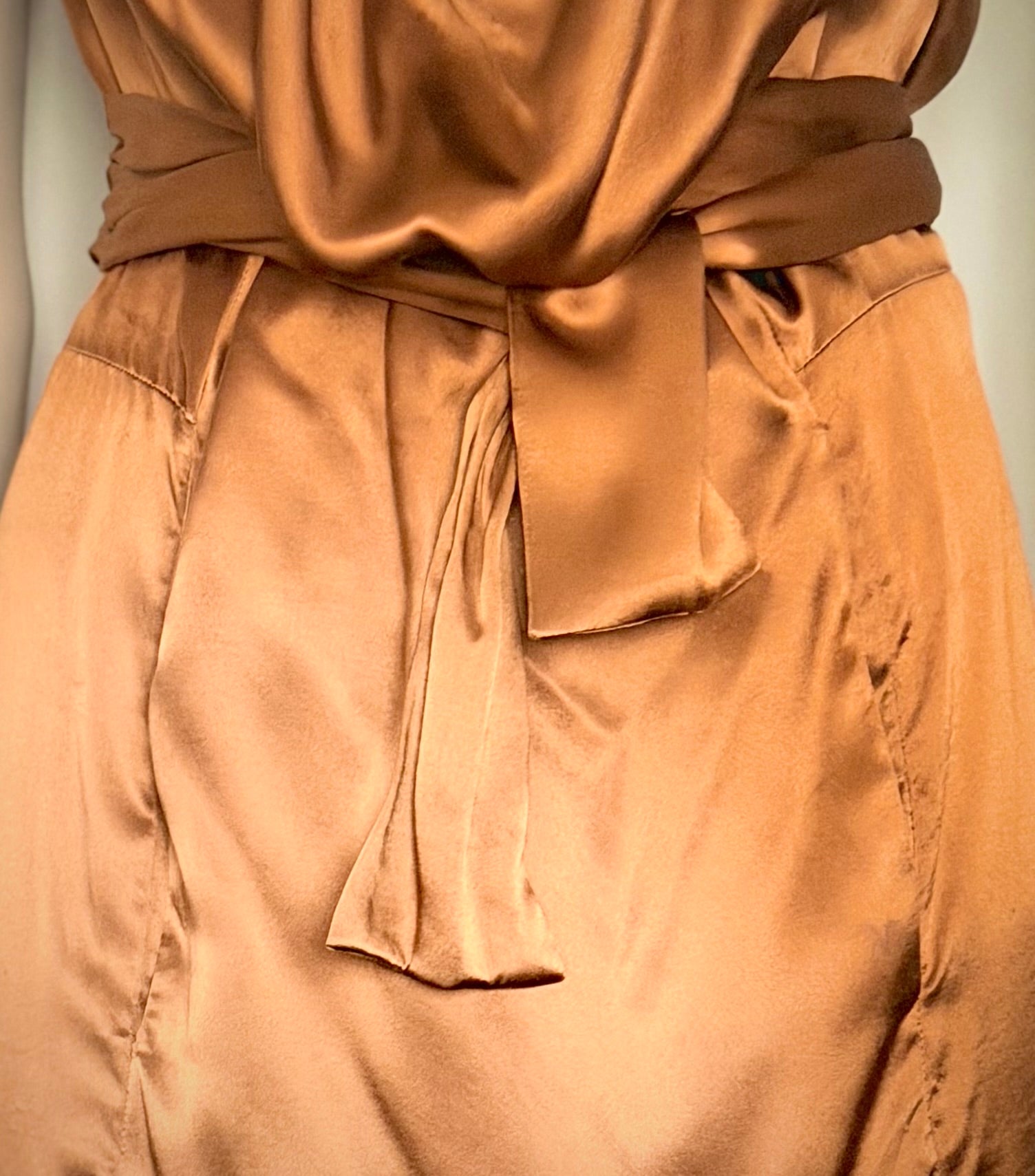 Vivienne Westwood Pure Silk Draped Dress - Copper