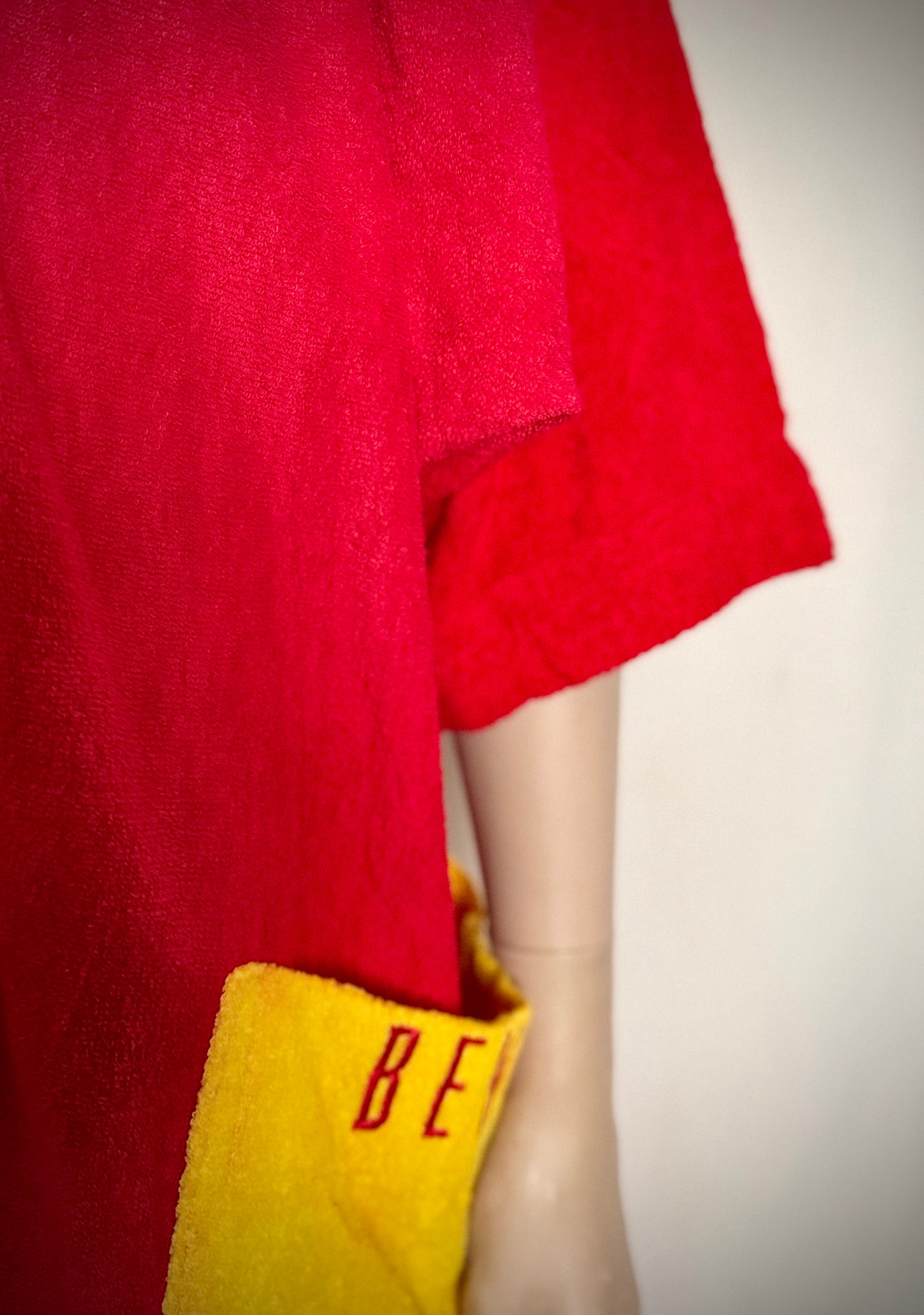 Deadstock 90s United Colors of Benetton Terry Robe - Red and Yellow (Styled in Italy)