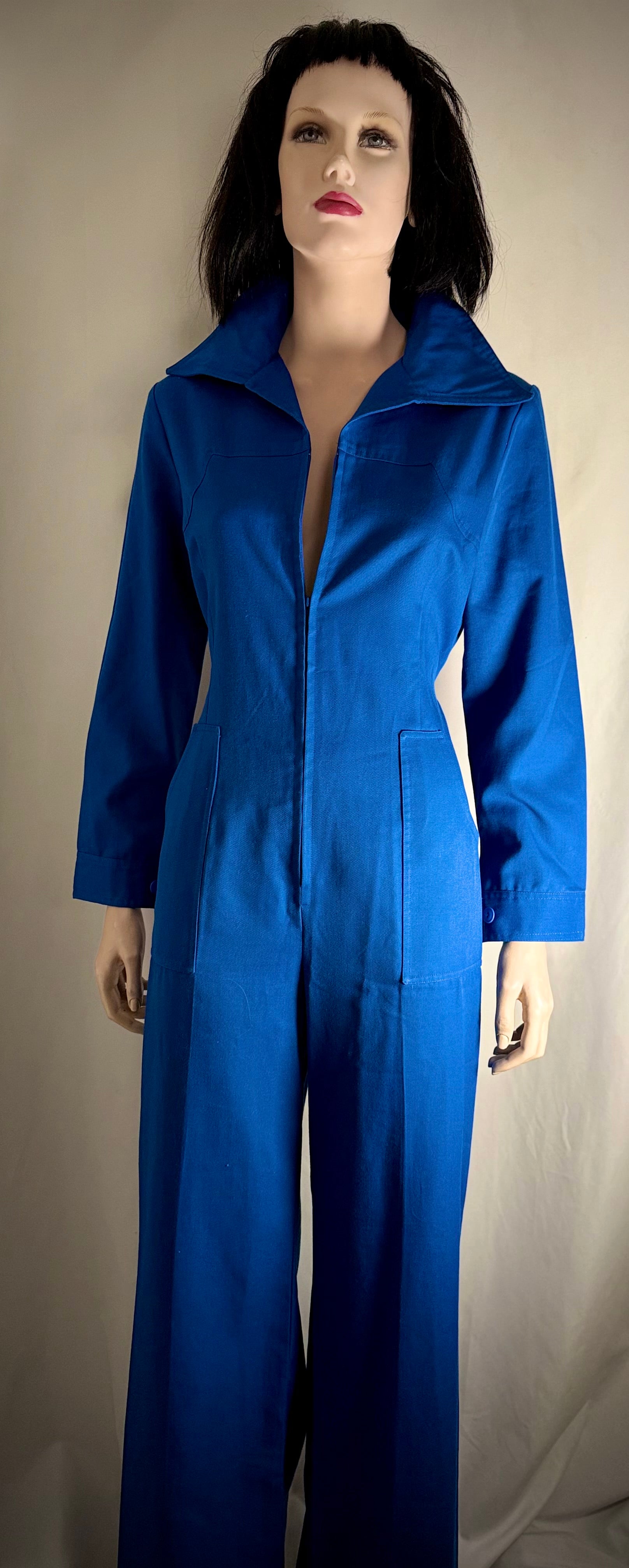 1960s Deadstock Cushen Melbourne Electric Blue Utility Jumpsuit