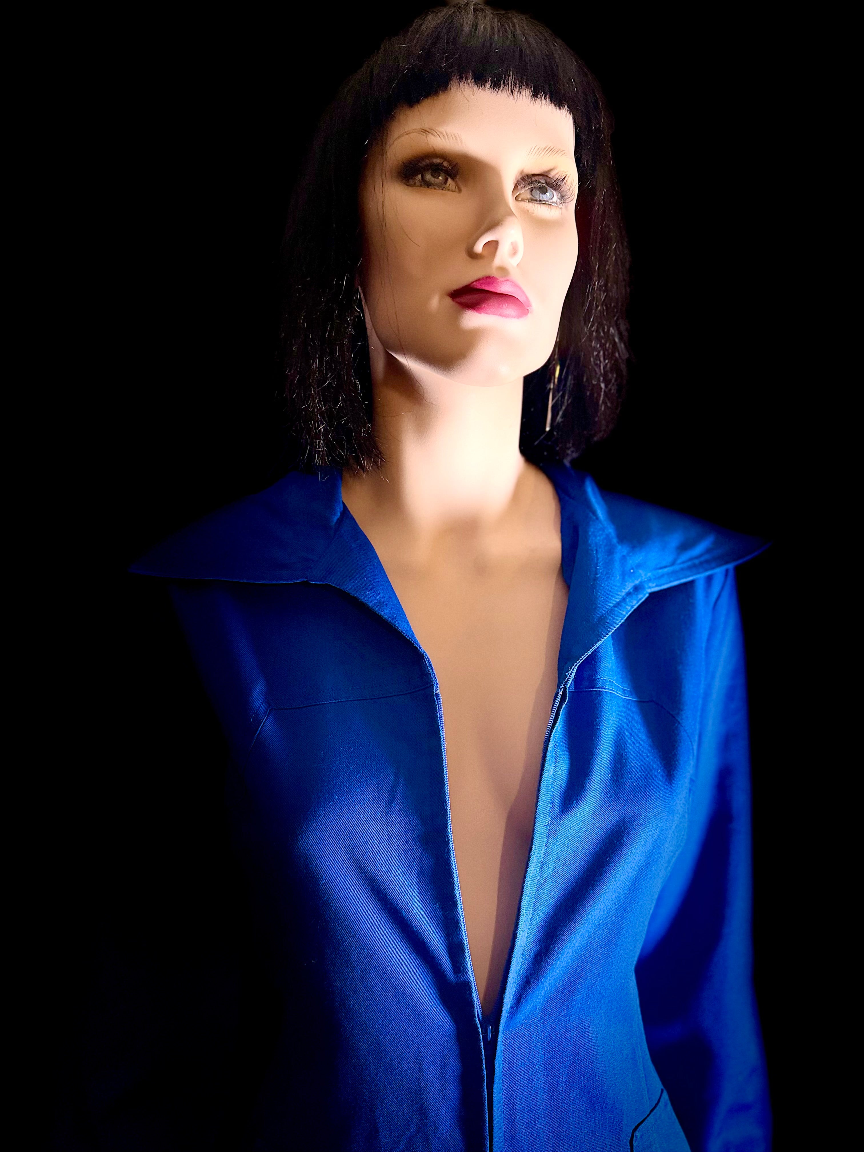 1960s Deadstock Cushen Melbourne Electric Blue Utility Jumpsuit