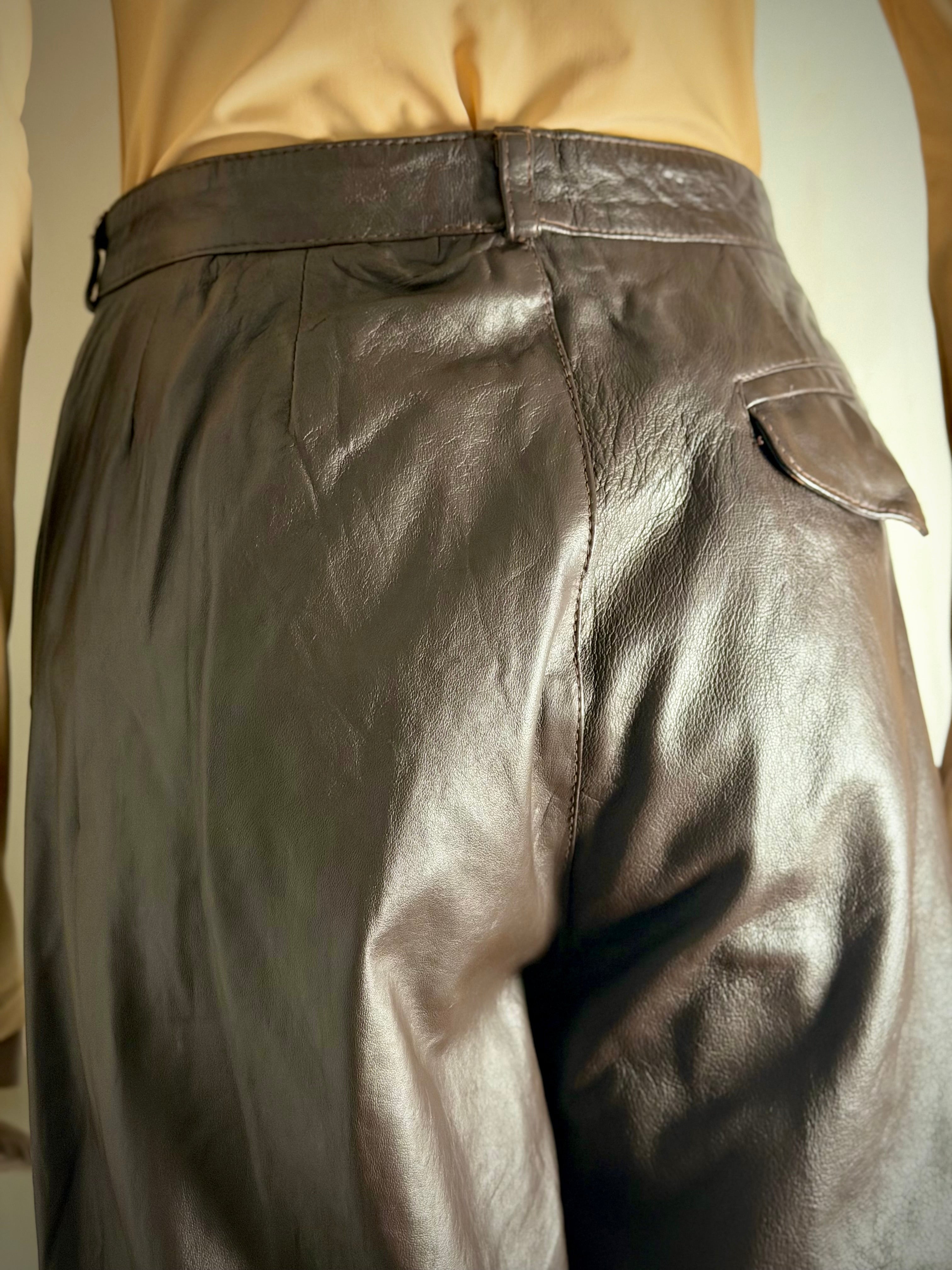 Chocolate Brown Leather Pants