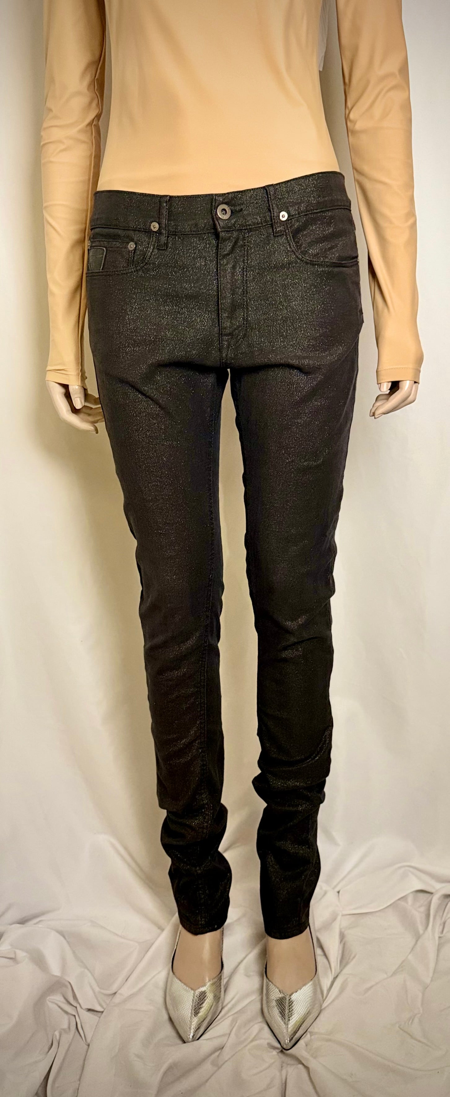 April 77 Gold-Lustre Slim Jeans with Guitar Pick Pocket