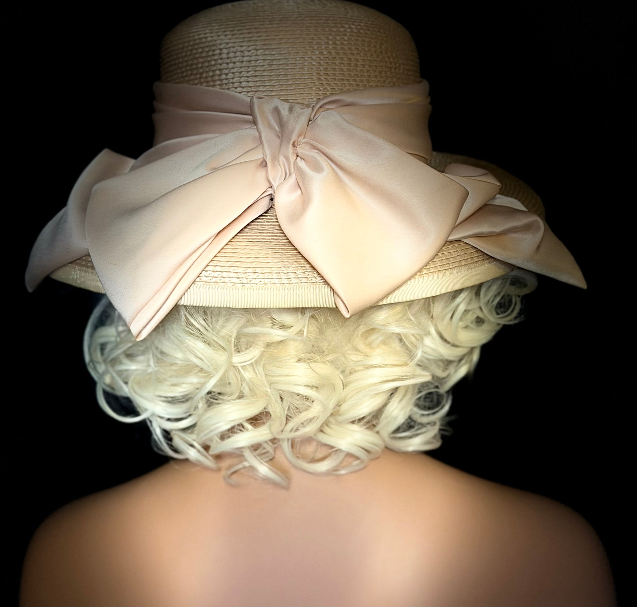 Late 1950s / Early 1960s Straw Hat with Satin Bow