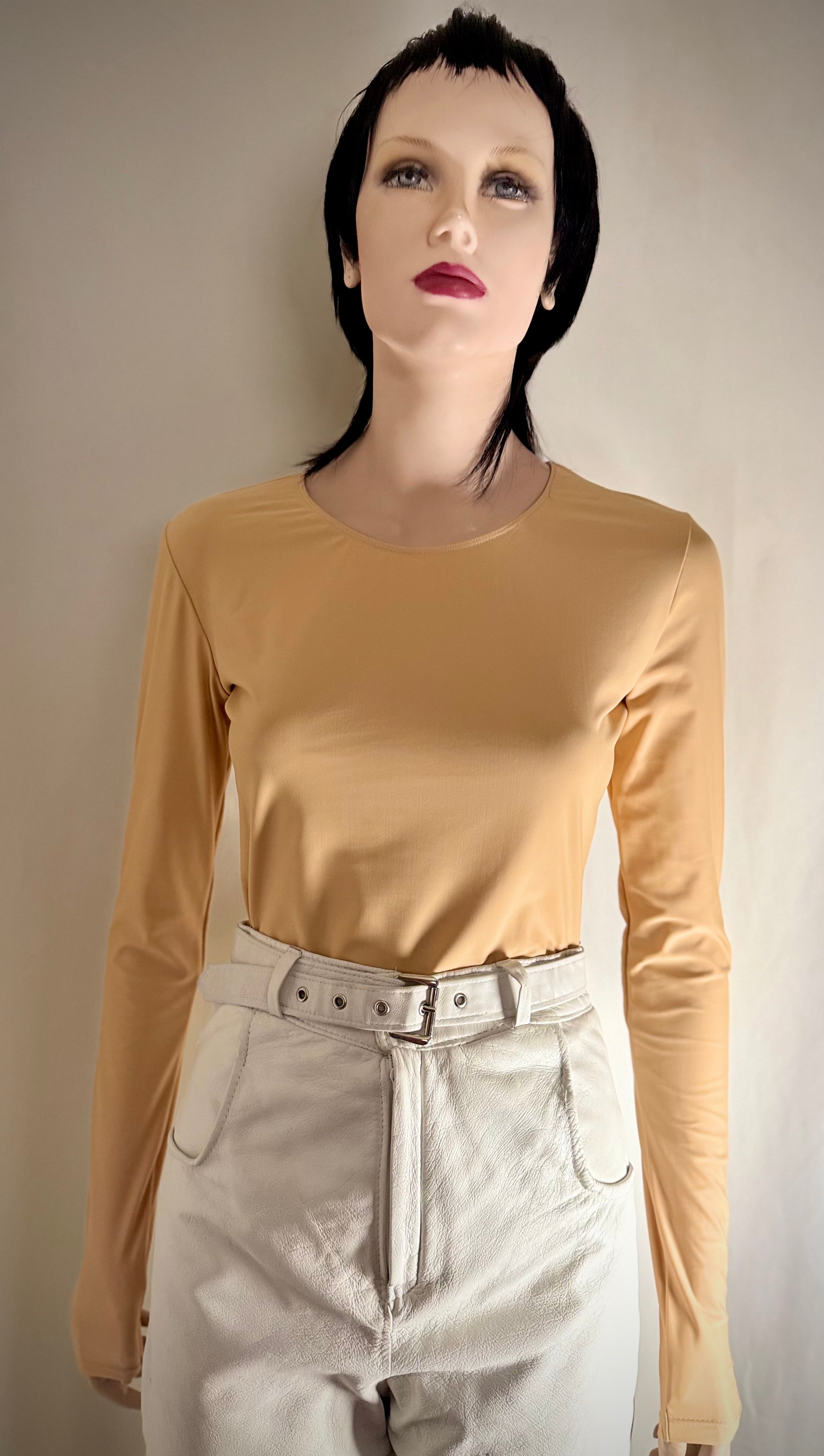 Vintage Late 1980s White Leather High-Waisted Tapered Pants