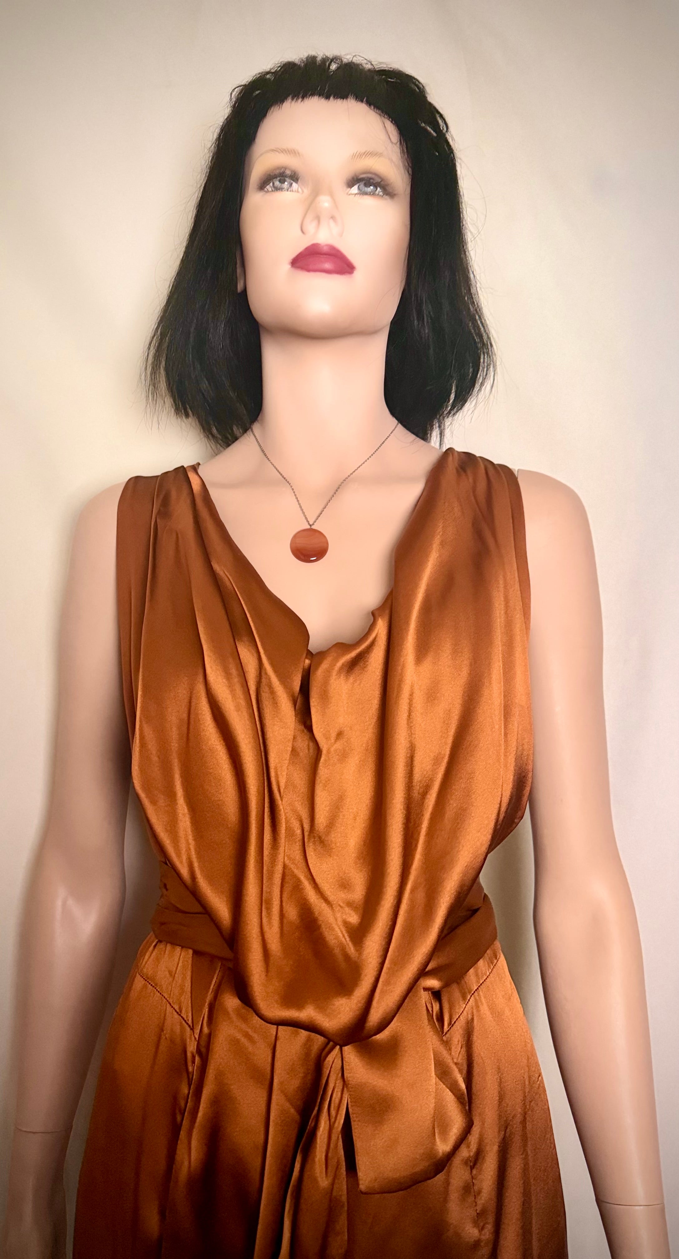 Vivienne Westwood Pure Silk Draped Dress - Copper